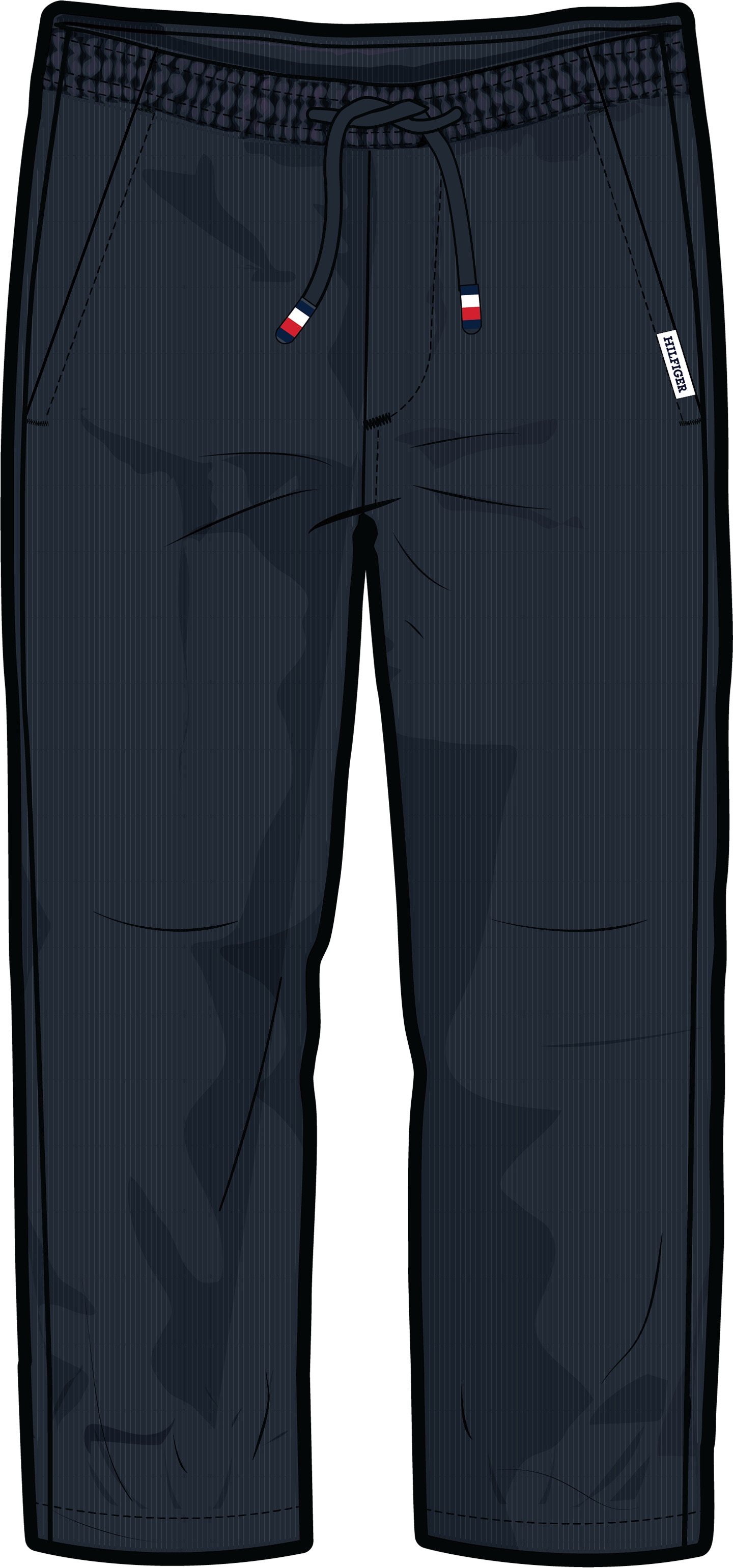 Tommy Hilfiger Webhose »LINEN VISCOSE PANT«, mit Kordelzug, Logostickerei