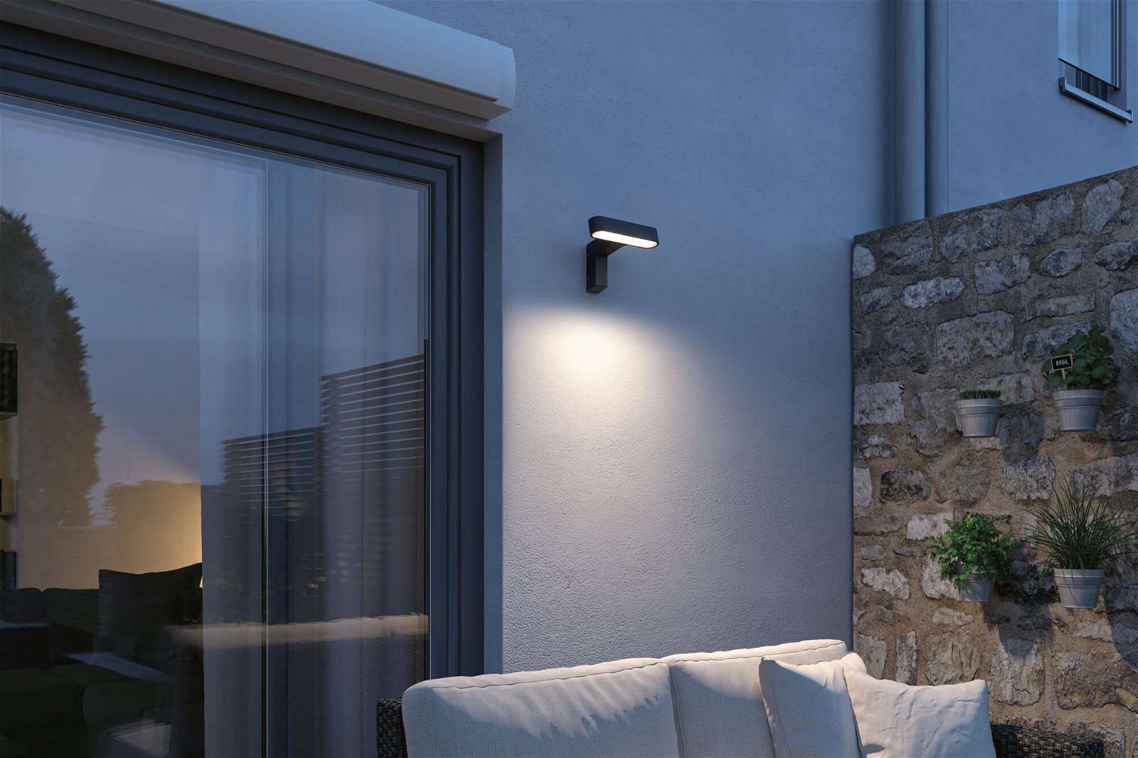 Paulmann LED Außen-Wandleuchte »House Ito 227x159mm 6W 450lm 230V 65° Anthrazit Metall, Kunststoff«, 1 flammig, Bewegungsmelder Horizontale Ausrichtung IP44 3000K