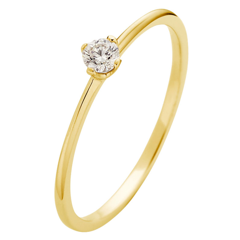 PHÖNIX Fingerring »Schmuck Geschenk Gold 333 Fingerring Damenring Solitär LIEBE« Made in Germany - mit Brillant gelbgoldfarben 54 Verlobungsring -...
