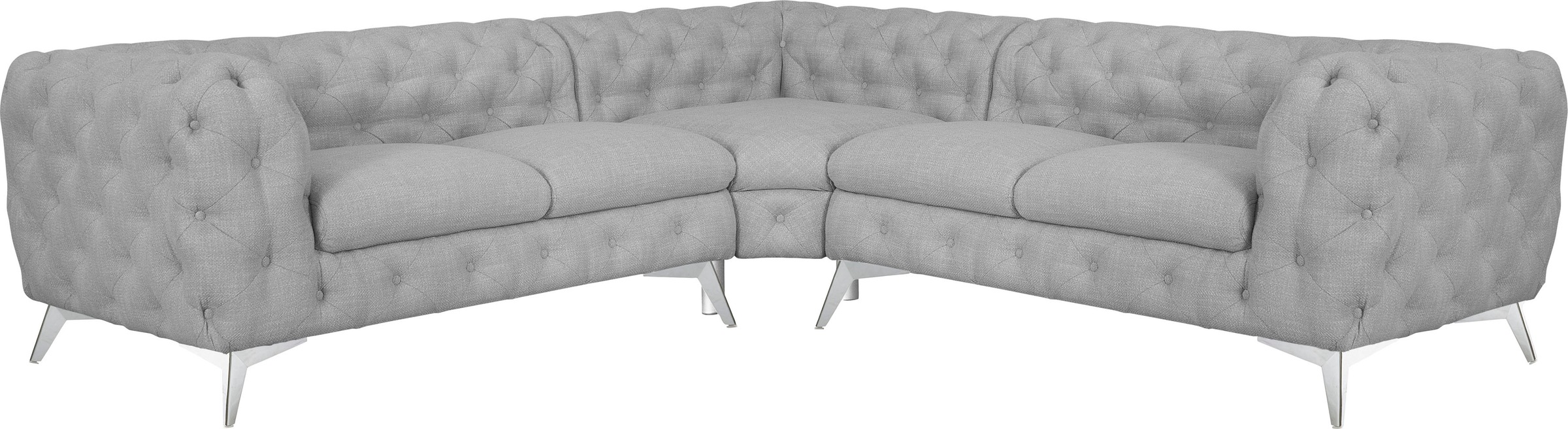 Leonique Chesterfield-Sofa »Ecksofa GLYNIS L-Form mit Wellenunterfederung, günstig online kaufen