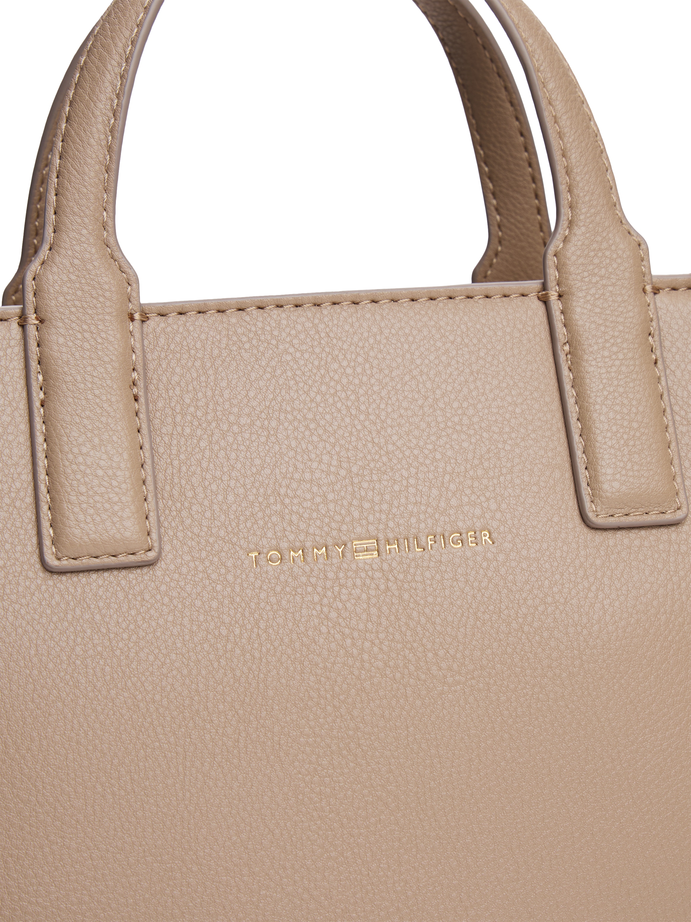 Tommy Hilfiger Henkeltasche »TH LOGOTAPE MINI TOTE«, Damen Umhängetasche, Schultertasche mit doppeltem Henkel