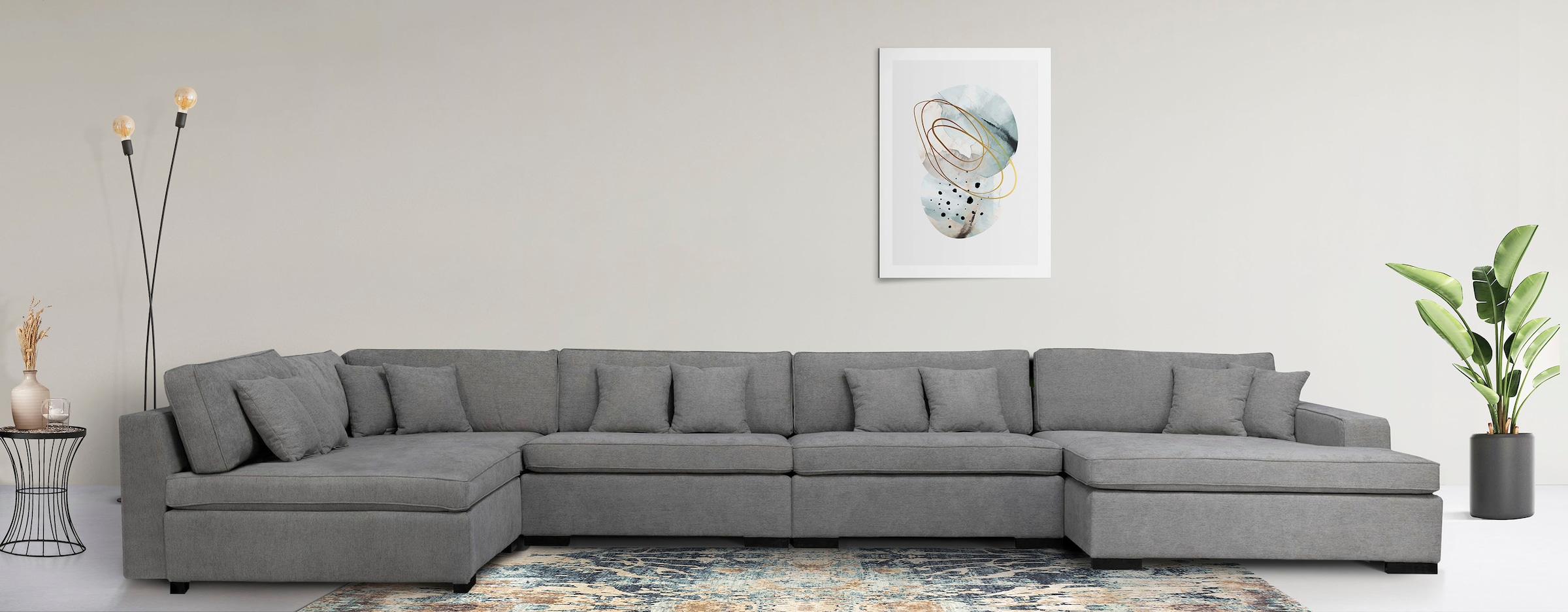 Home affaire Wohnlandschaft »Skara U-Form« Lounge-Sofa mit Federkernpolster günstig online kaufen