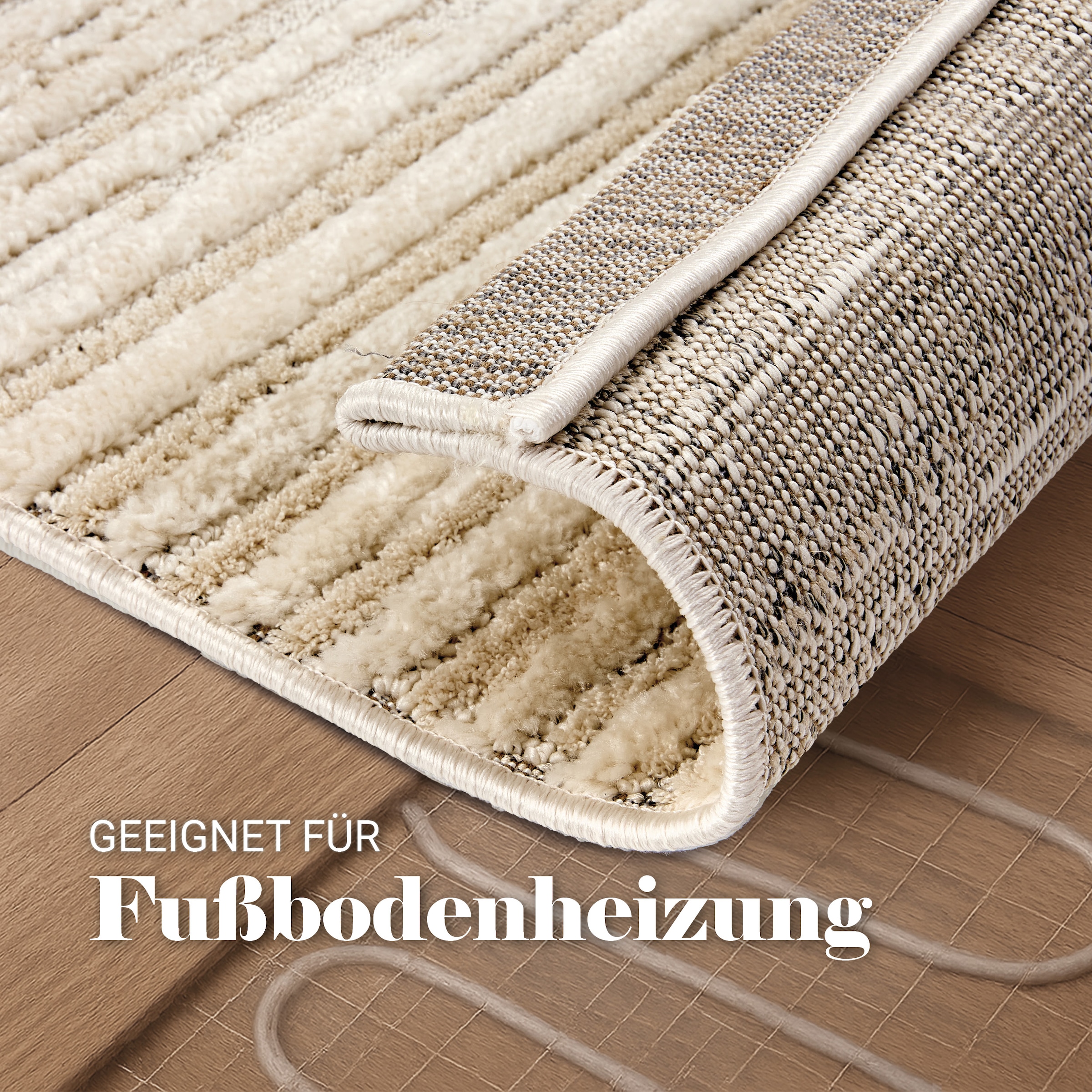 ASTRA Teppich »Lou 253«, rechteckig, 10 mm Höhe, Hoch Tief Struktur, Kurzflor, Wohnzimmer, Schlafzimmer