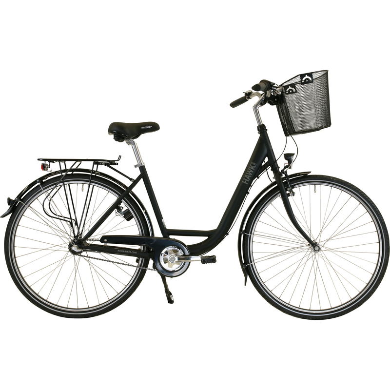 HAWK BIKES Cityrad »City Wave Premium Plus Black« 3 Gang Shimano Nexus Schaltwerk für Damen und Herren schwarz
