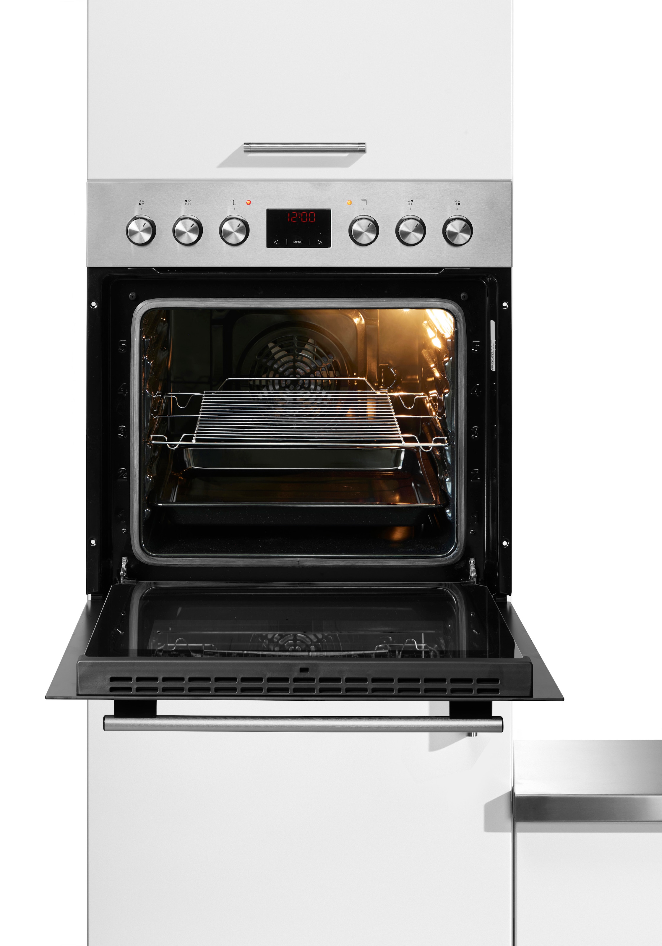 Amica Induktions Herd-Set »EHI 935 333 E« Steam Clean Backofen | Induktionskochfeld, 1 Stk. tlg. Alles im Griff: Timer, klare Sicht, schnell sauber