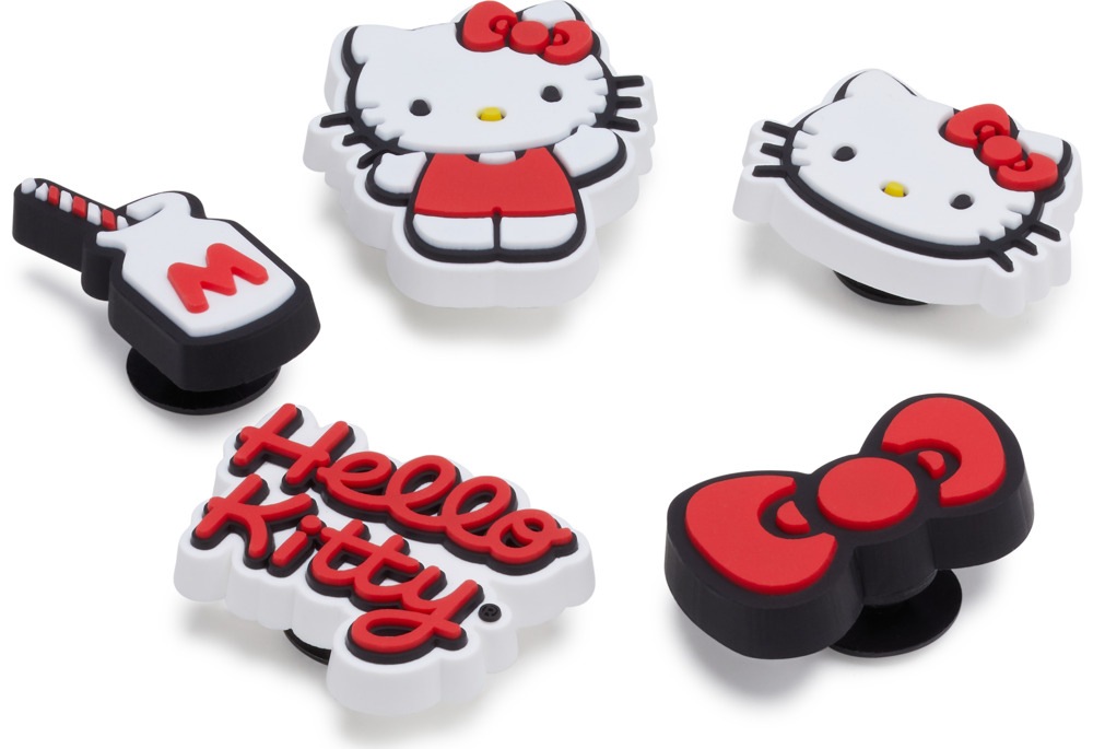 Crocs Schuhanstecker »Jibbitz™ Hello Kitty«, (Set, 5 tlg., Kein Spielzeug. Nicht für Kinder unter 3 Jahren geeignet), Bunte Schuh Charms mit Hello Kitty