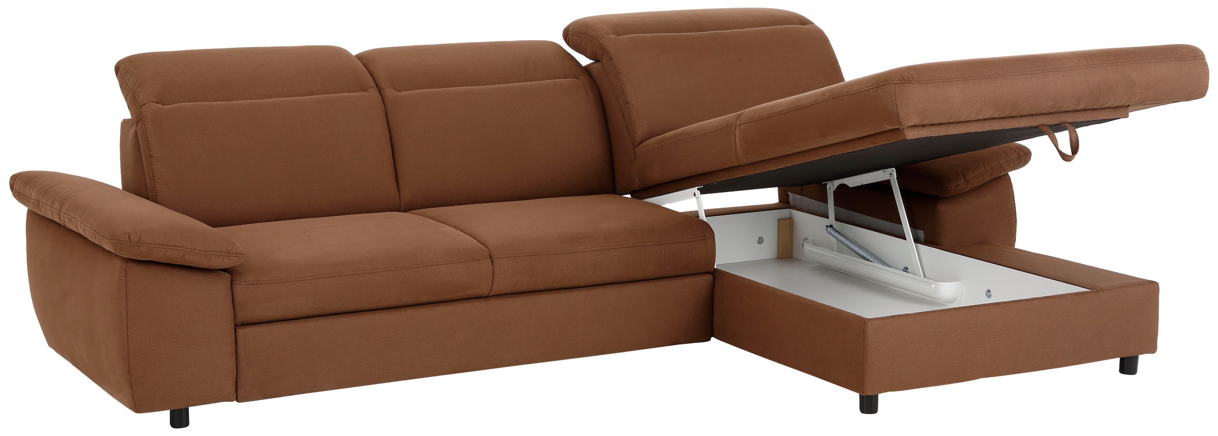 Home affaire Ecksofa »Mauritius L-Form«, mit Kopfteil- und Armlehnverstellung, mit Bettfunktion und Bettkasten
