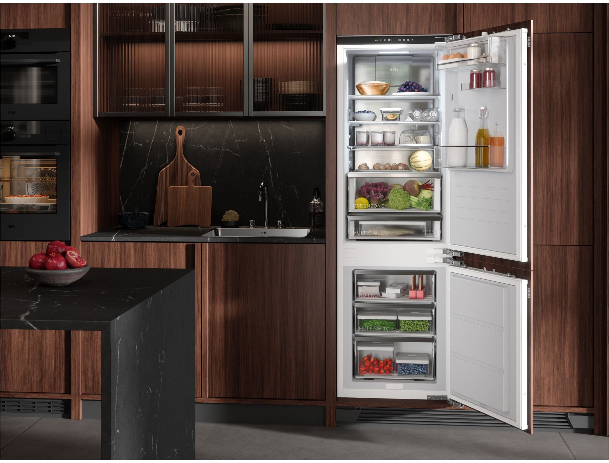 AEG Einbaukühlgefrierkombination 9000 »TSC9V183DC«, MultiChill 0°-Schublade: Maximal flexible Kühlung
