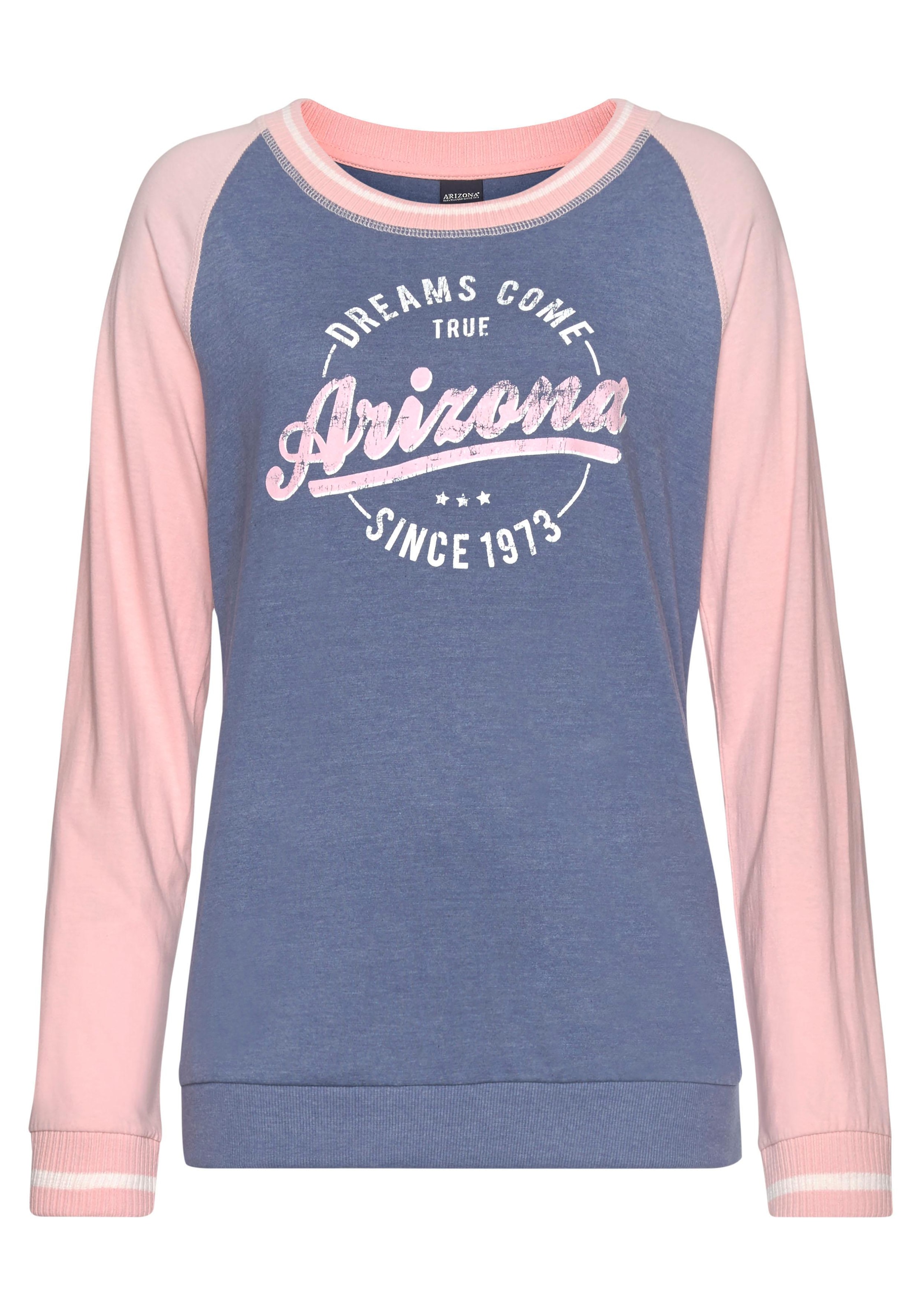 mit Pyjama, College-Look Arizona Folienprint im