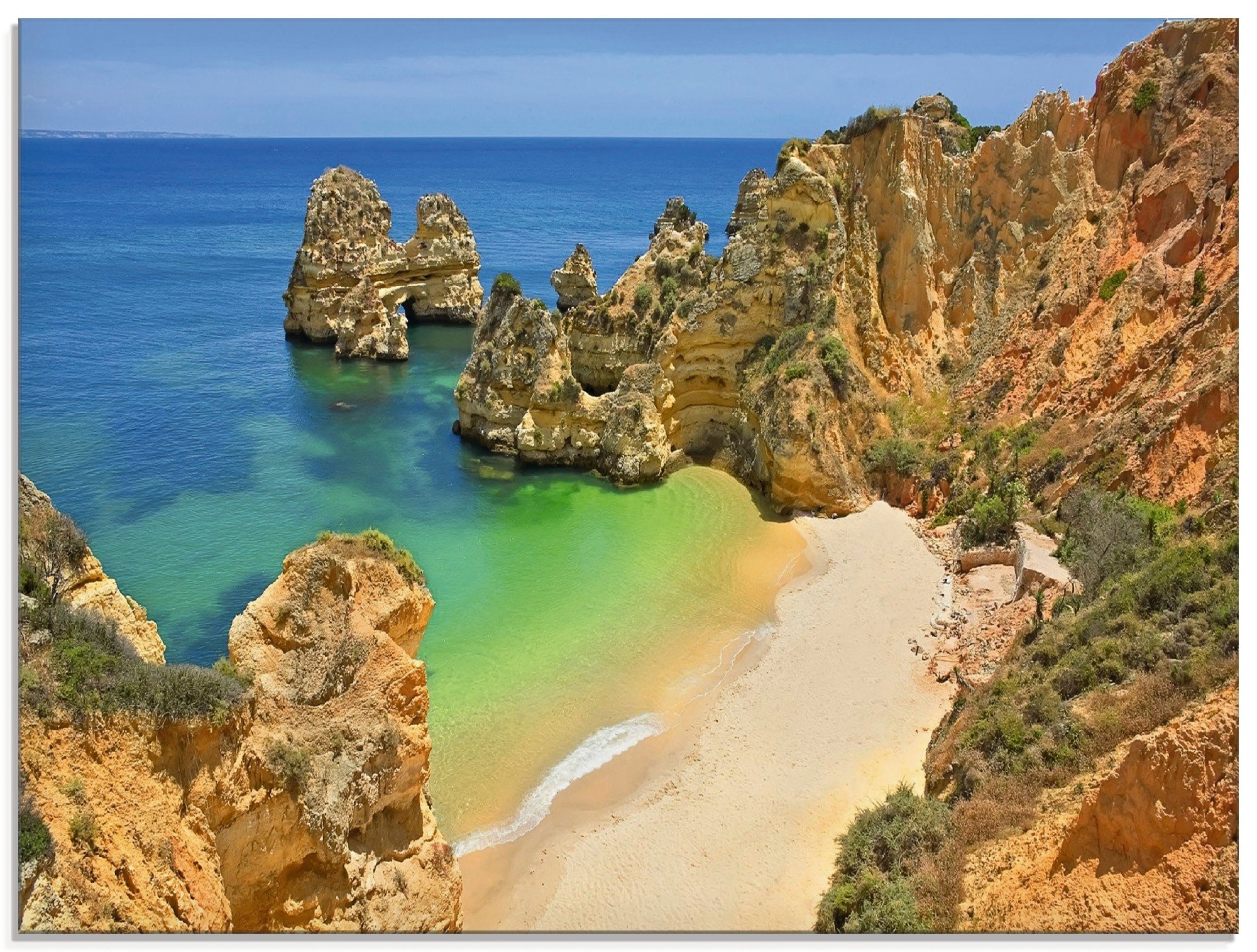 Artland Glasbild »Farbige Algarveküste«, Strand, (1 St.), in verschiedenen günstig online kaufen