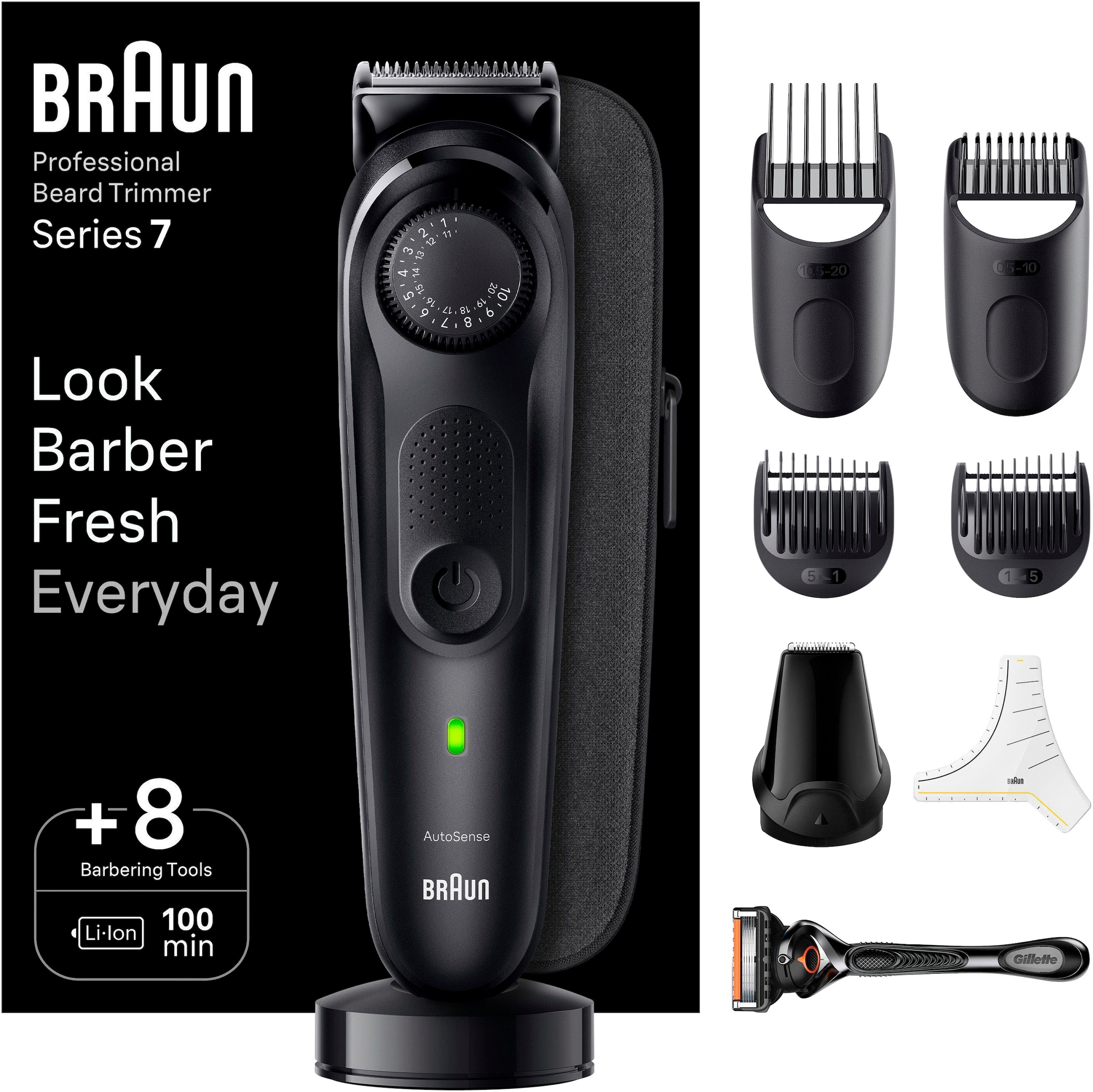 Braun Haarschneider »Barttrimmer BT7440«, 40 Einstellungen, Wasserdicht