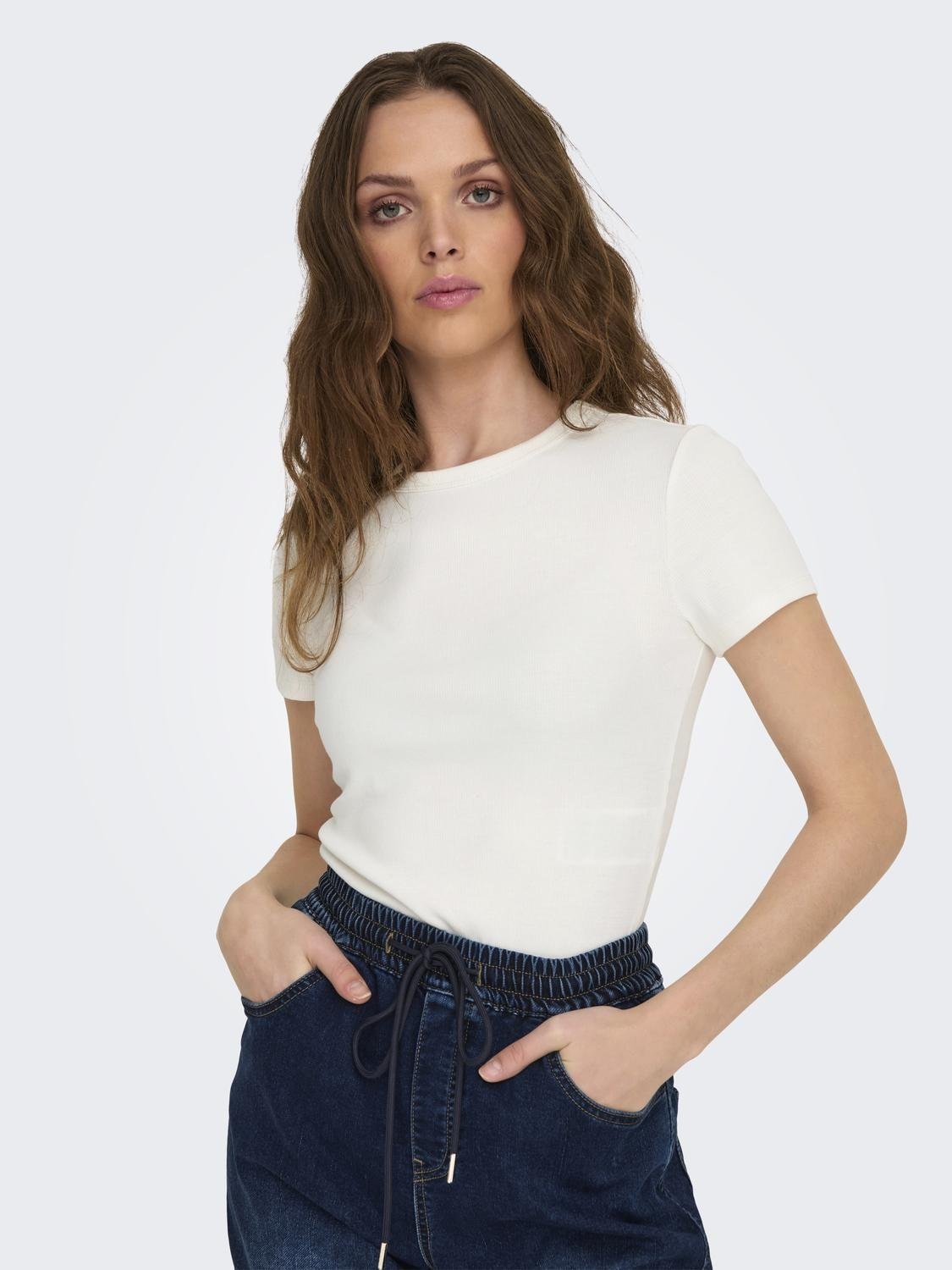 ONLY Kurzarmshirt »ONLEASY S/S TOP CS JRS 2 PACK« Packung, 2 Stk. Baumwollmischung, regular fit, Rundhals