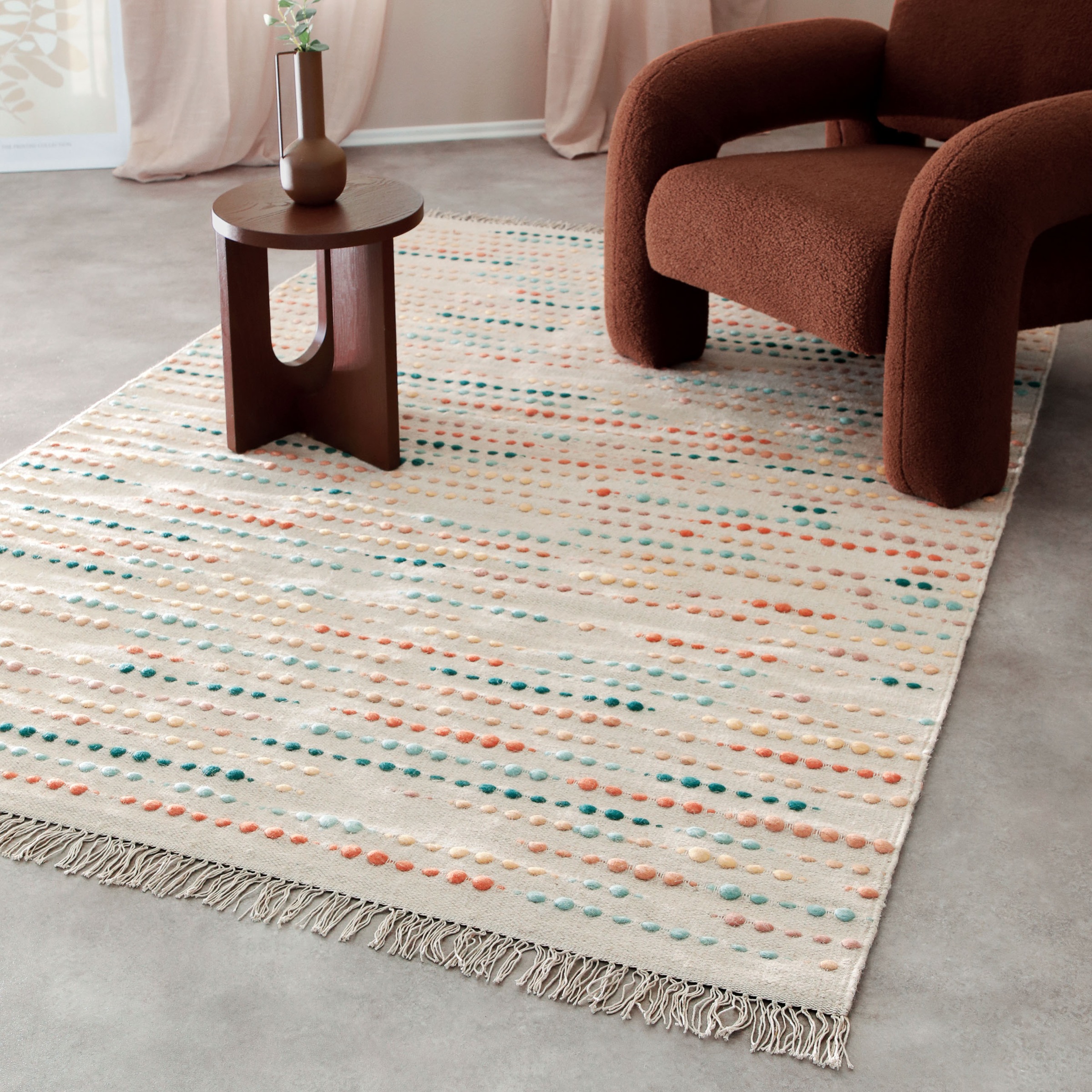 Wecon home Teppich »Maddie«, rechteckig, 11 mm Höhe, handgewebt, robust, strapazierfähig, skandinavisch, Naturfaser