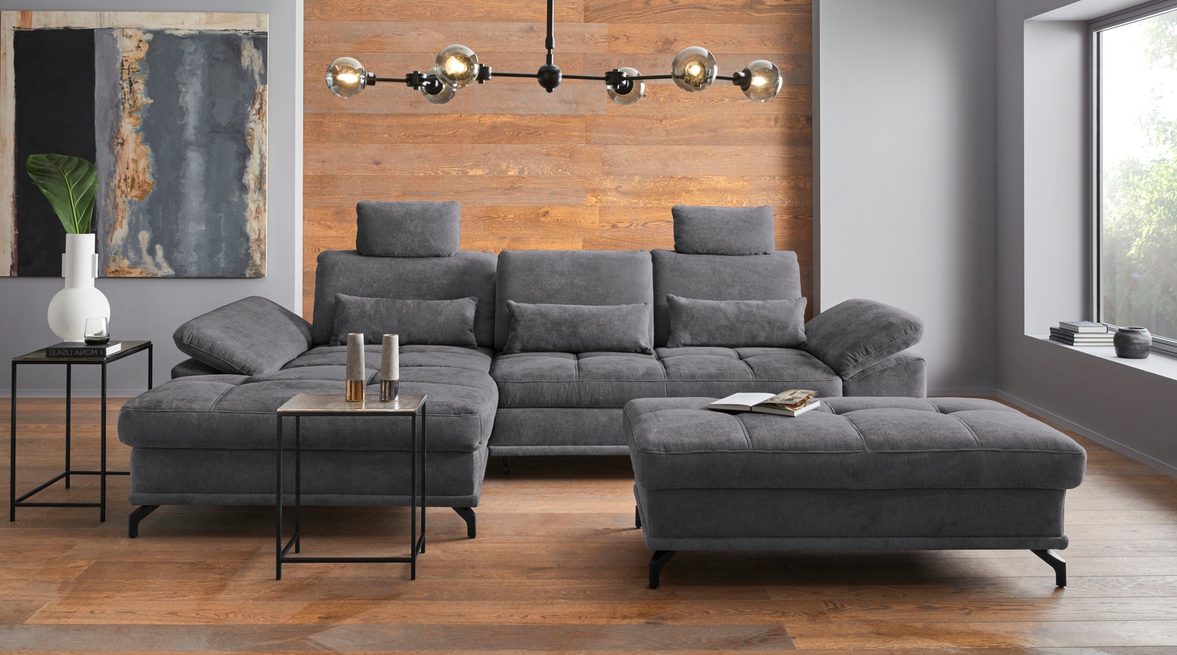 PLACES OF STYLE Ecksofa »Costello L-Form, B: 301 cm mit Sitztiefen-, Armtei günstig online kaufen