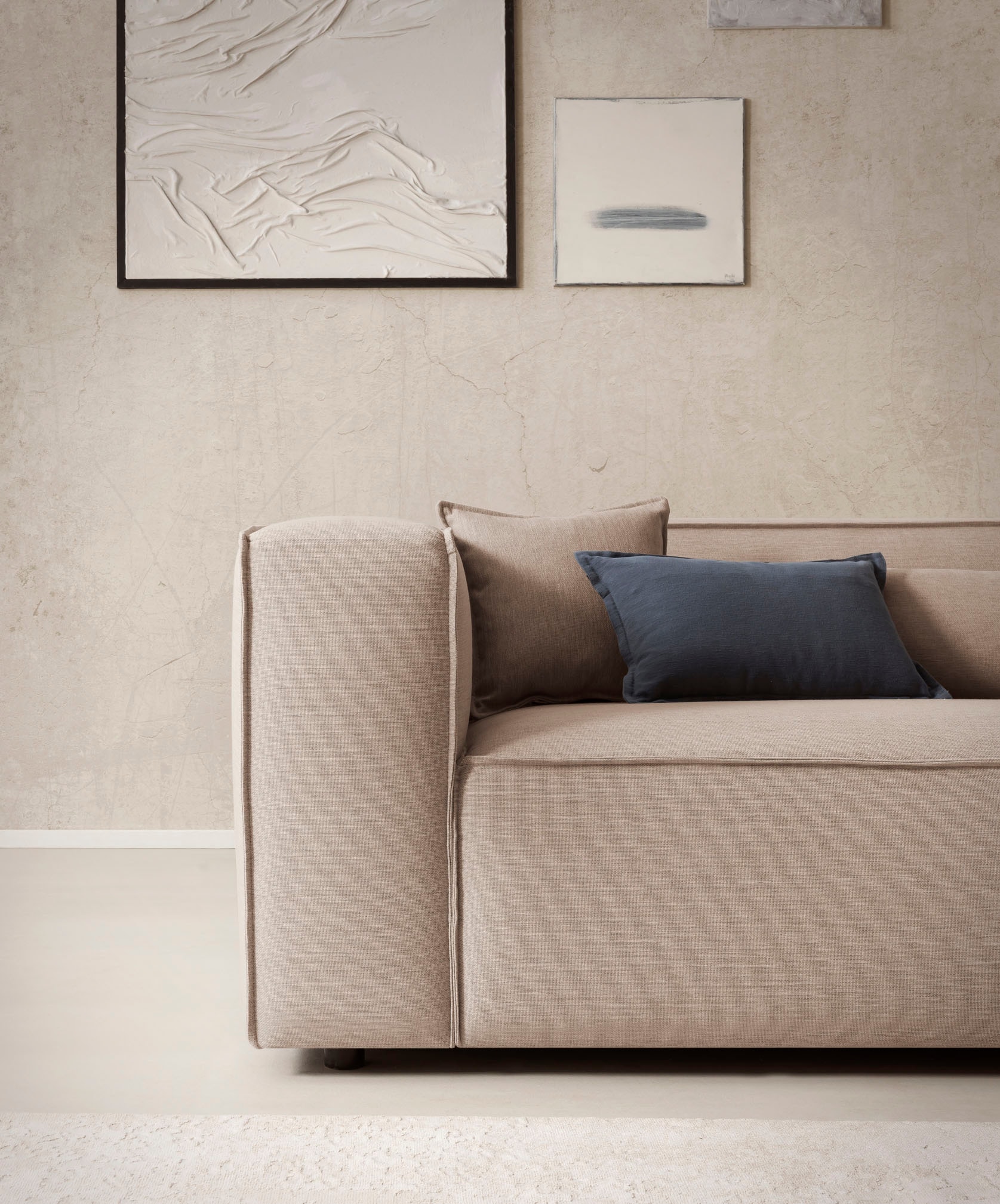 LeGer Home by Lena Gercke Polsterecke »PIARA XXL, L-Form mit Schlaffunktion, Big-Sofa in Cord o. Leinenoptik«, Hocker stellbar zum Schlafsofa (Krokodilverbinder), tiefe Sitzfläche