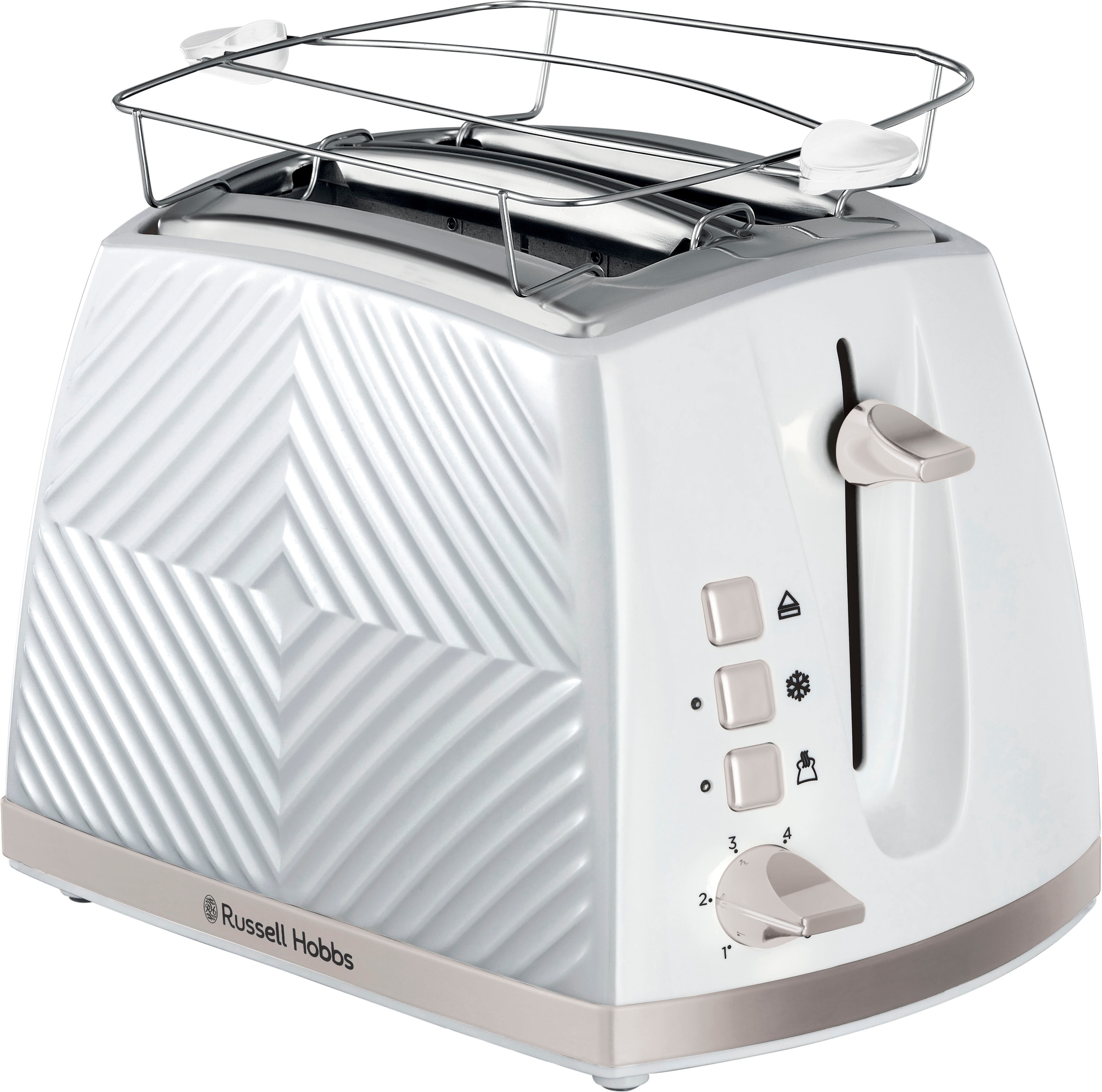 RUSSELL HOBBS Toaster »Groove 26391-56«, 2 lange Schlitze, für 2 Scheiben, 850 W, weiß, 850 Watt - 6 Bräunungsstufen