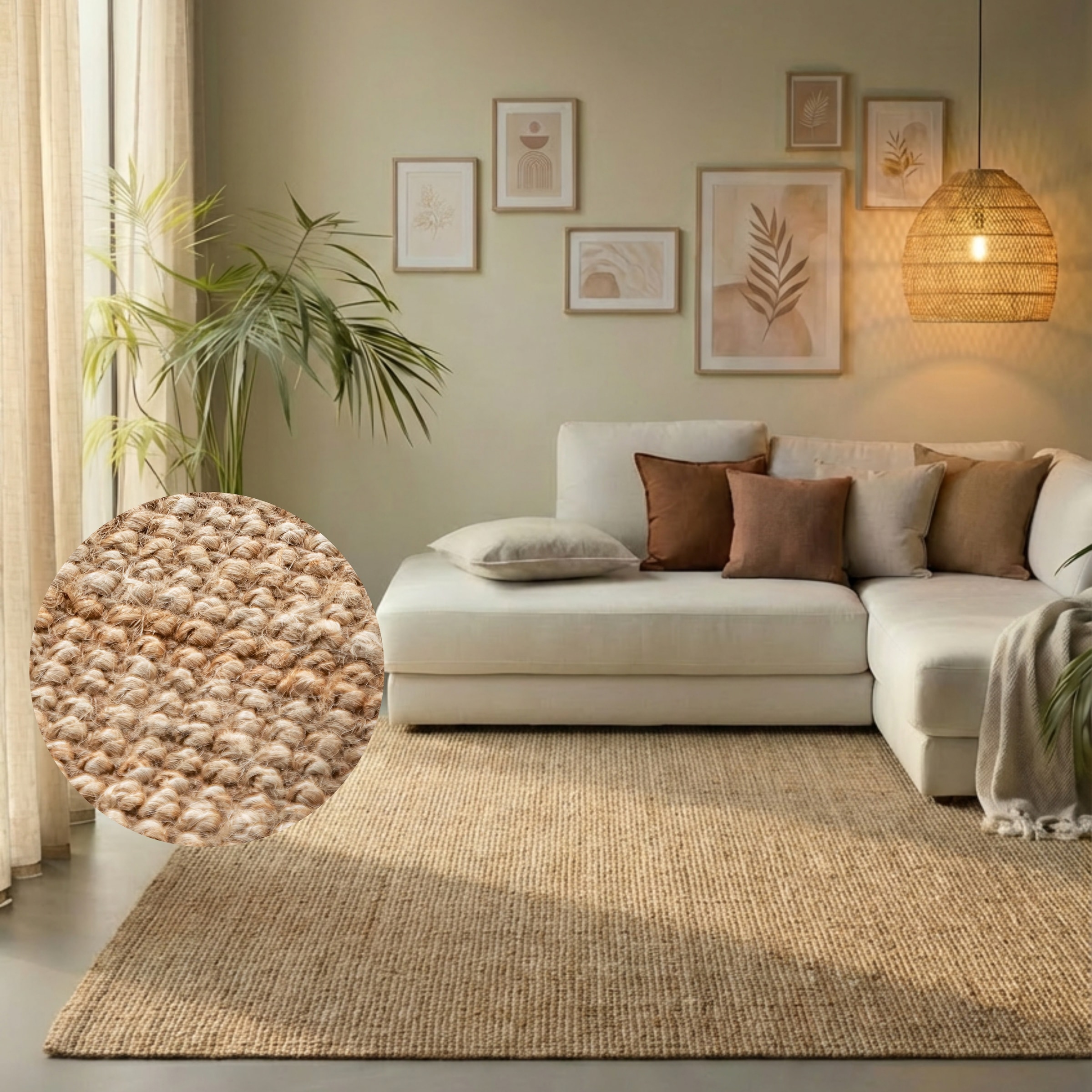 HANSE Home Teppich »Jaipur  Juteteppich,  als Läufer und in Rund« rechteckig 10 mm Höhe 100% Naturfaser, Wohnzimmer, Esszimmer, Schlafzimmer, GRS