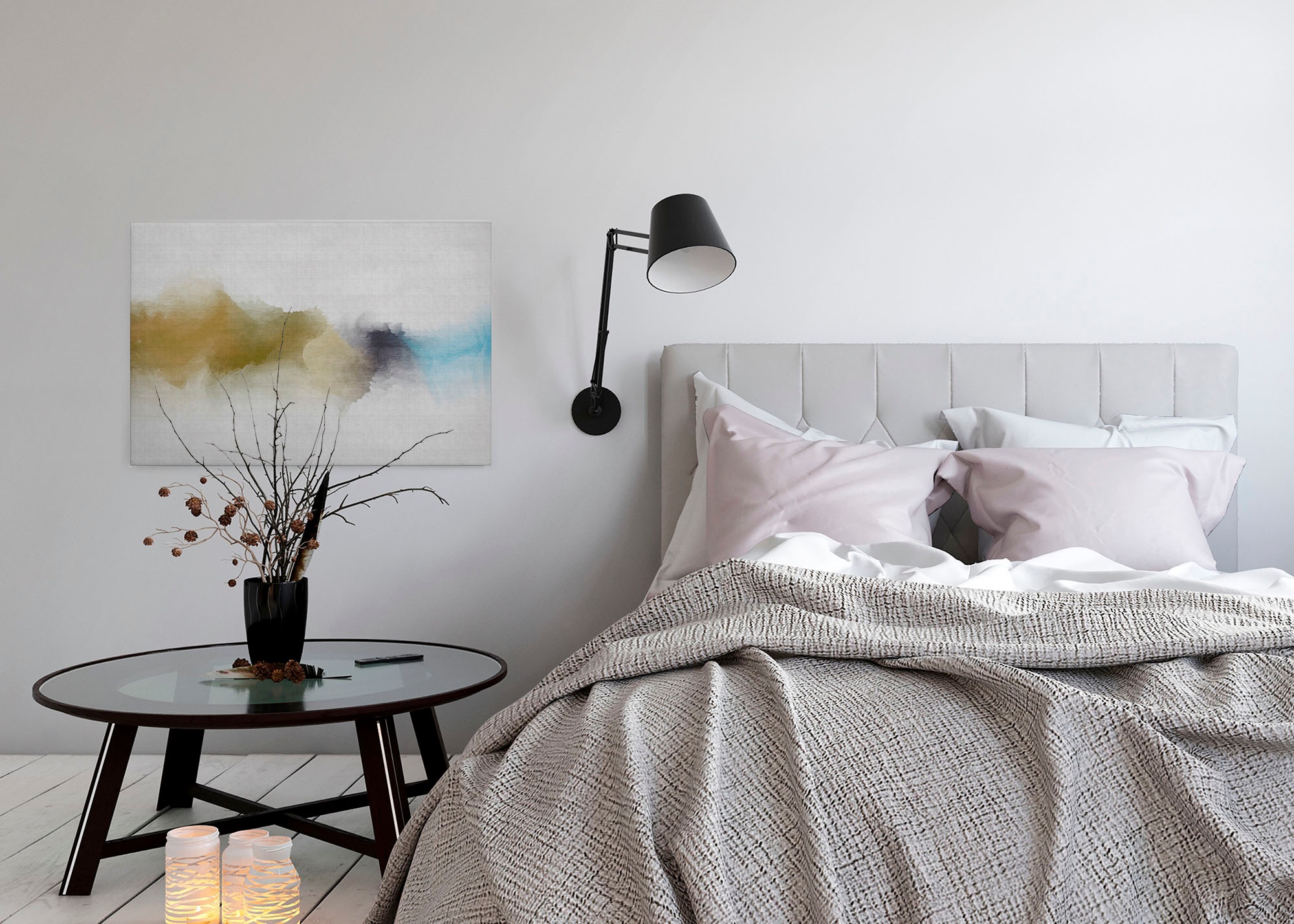 A.S. Création Leinwandbild »daydream 3«, Kunst-Abstrakt-Kinder, (1 St.), Keilrahmen Bild Farben Grau Bunt Leinwand-Bild Wohnzimmer modern Wand