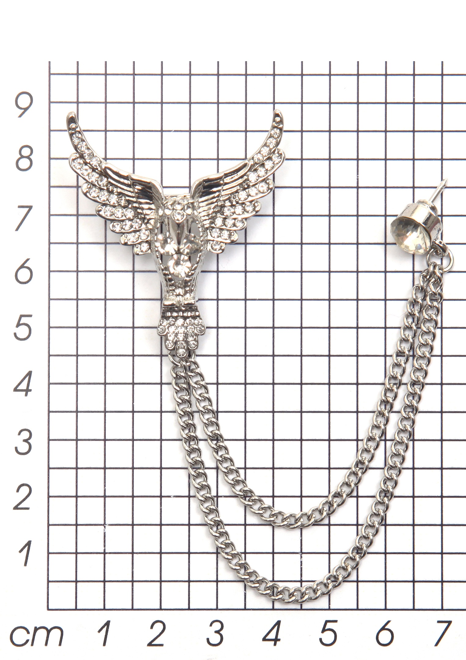 Firetti Brosche »Schmuck Geschenk Ansteckschmuck Gliederkette Flügel glitzernd«, mit Glasstein