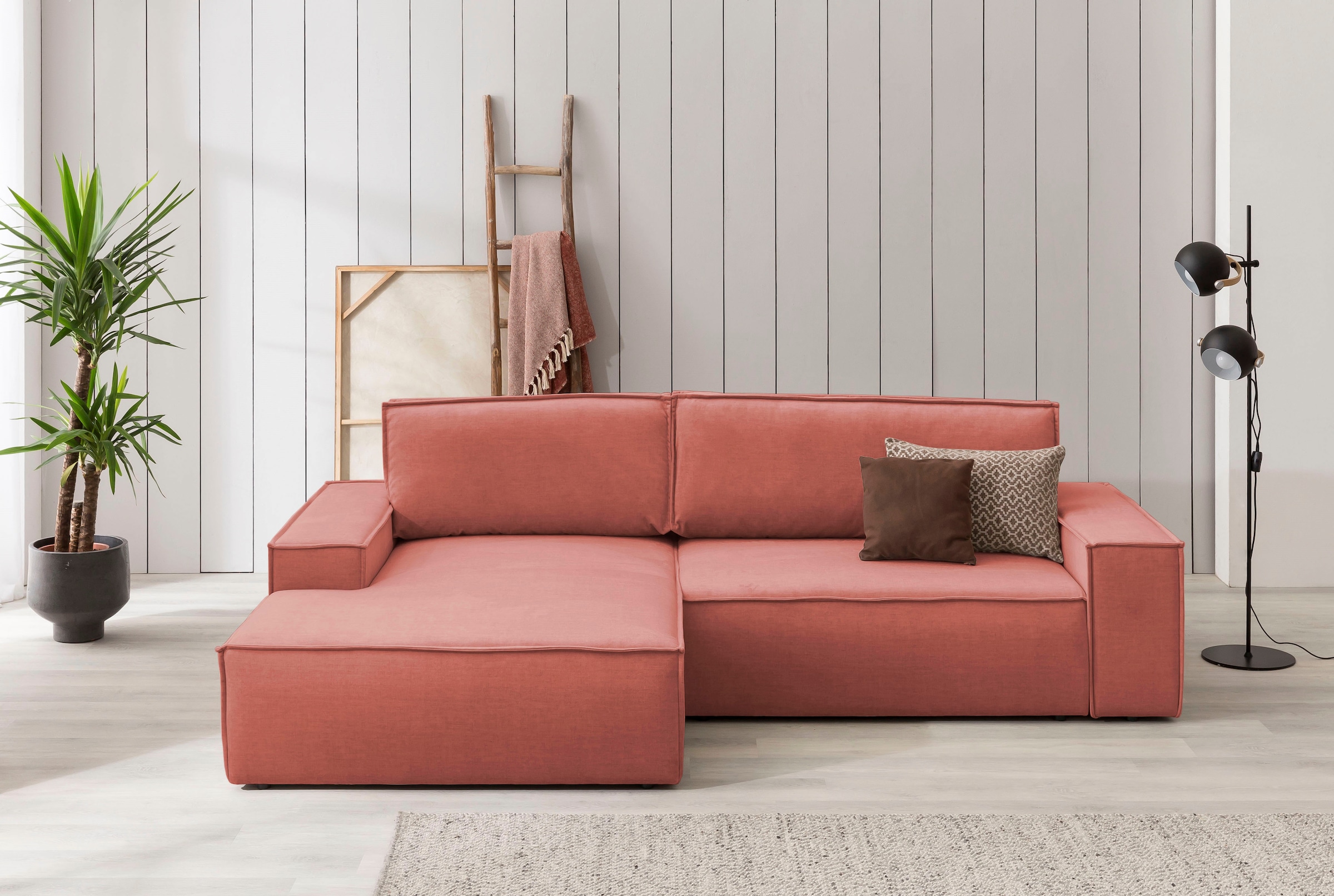 Home affaire Ecksofa SHERWOOD Schlafsofa 267 cm, L-Form, Schlaffunktion mit günstig online kaufen