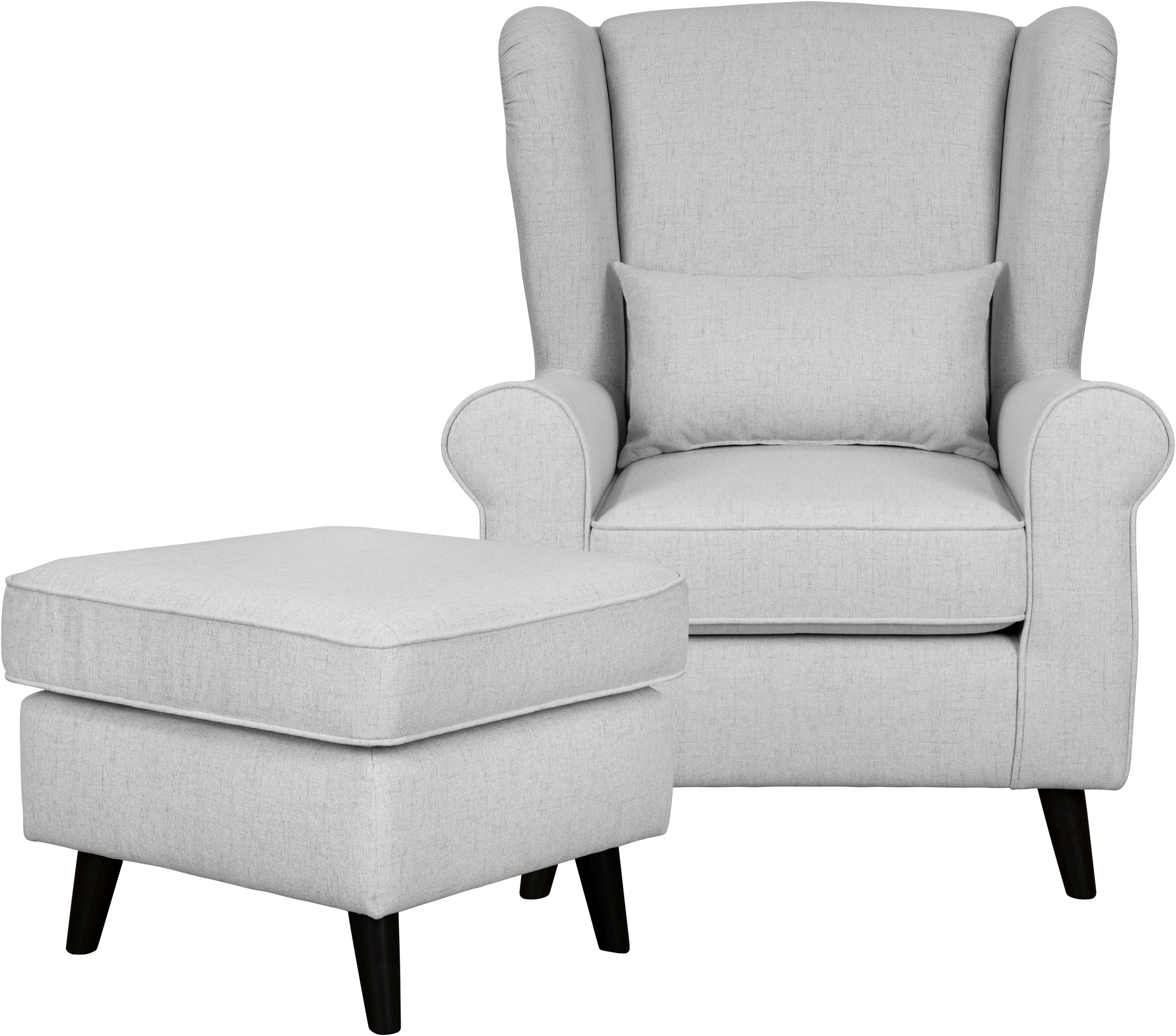 Home affaire Sessel »Ohrensessel CHISTELLE, wahlweise mit Polsterhocker«, mit Wellenunterfederung, Maße: B/T/H: 81/87/99 cm