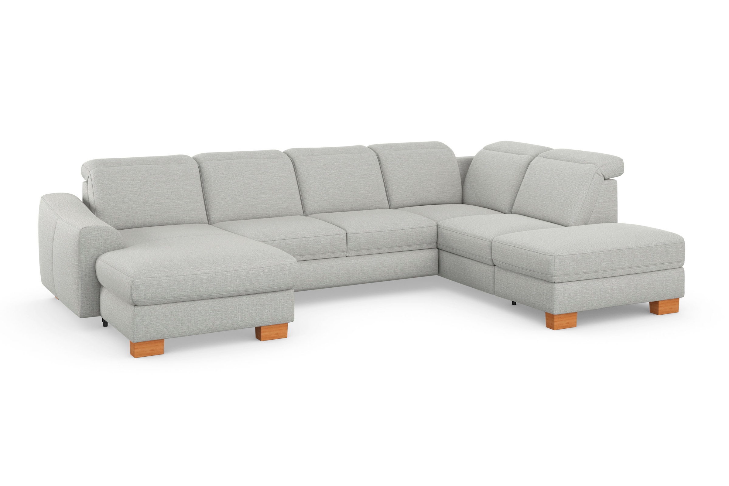 sit&more Wohnlandschaft »Dundee U-Form« mit Federkern und Massivholzfüßen, wahlweise mit Kopfteilverstellung