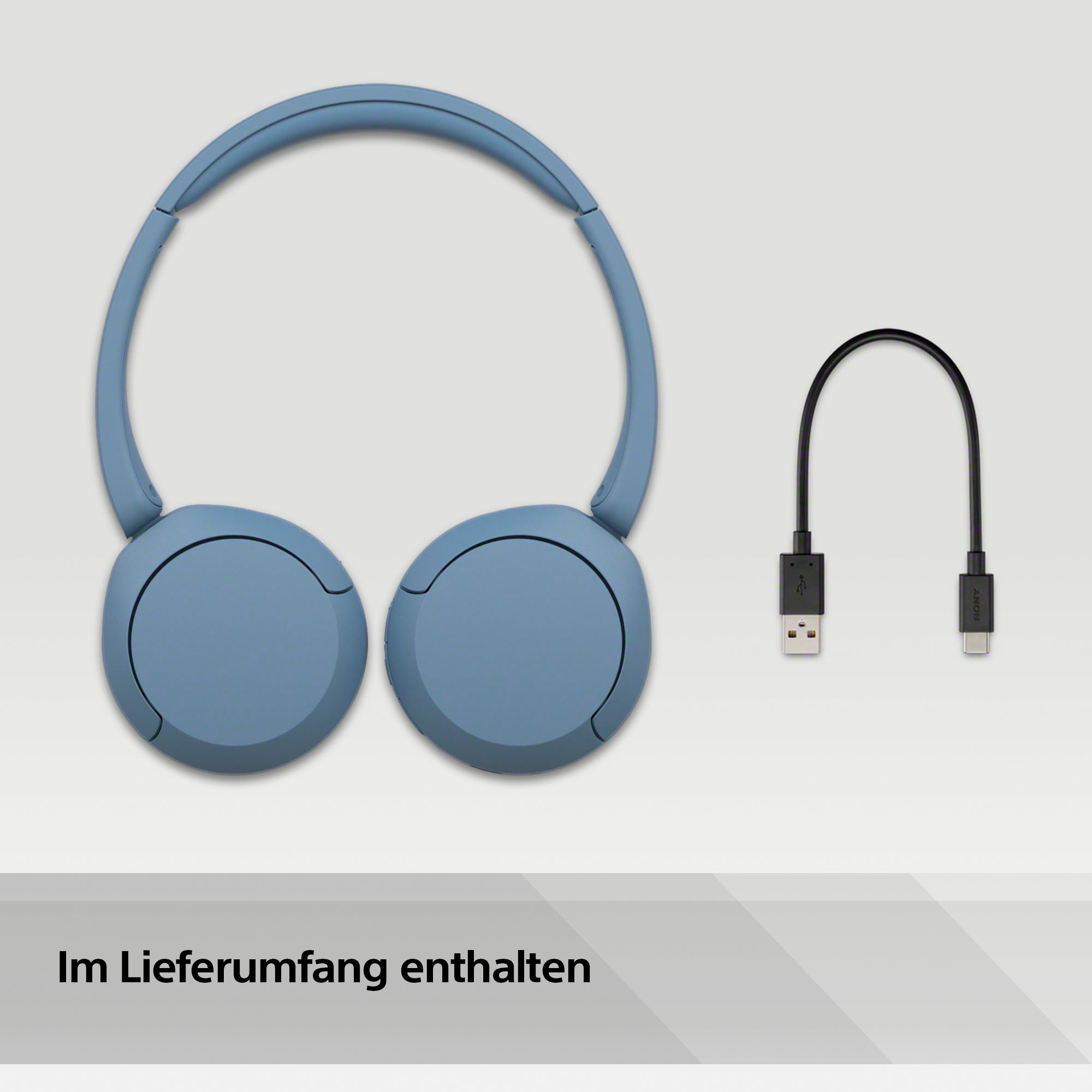 Sony Bluetooth-Kopfhörer »WHCH520«, Bluetooth, Noise-Cancelling-Active Noise Cancelling (ANC)-Freisprechfunktion-Rauschunterdrückung-Sprachsteuerung-kompatibel mit Siri, 200 Std. Max. Akkulaufzeit (Standby)