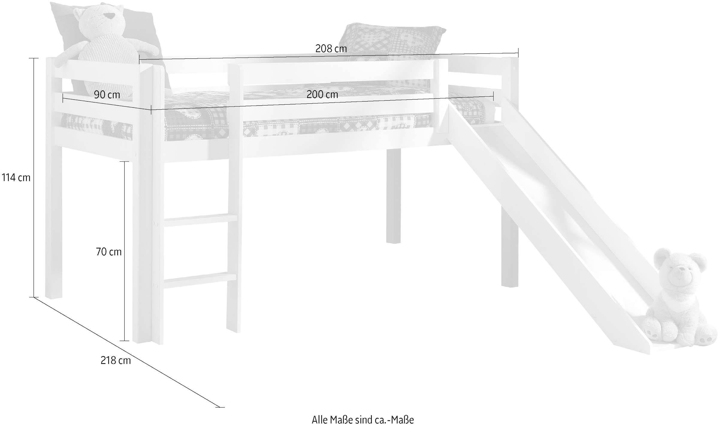 Vipack Hochbett »Pino«, (Made in Europe)
