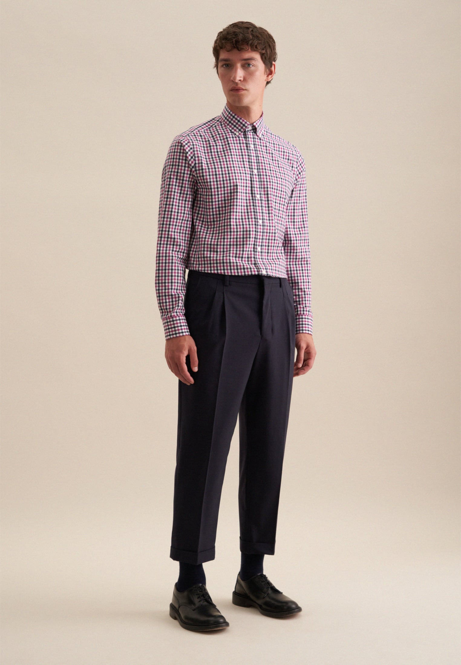 seidensticker Flanellhemd »Regular«, Regular Langarm Button-Down-Kragen Karo
