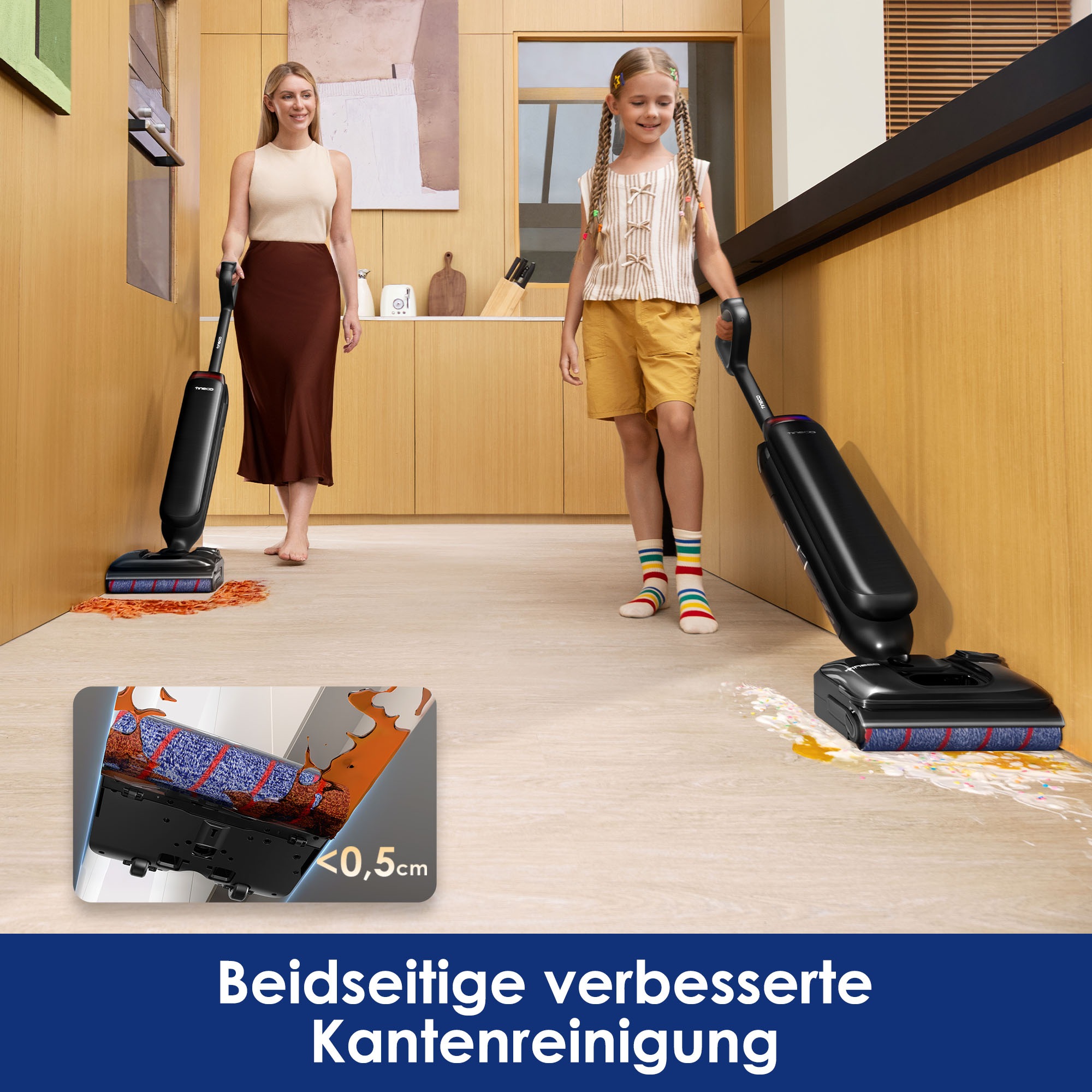 Tineco Nass-Trocken-Sauger »FLOOR ONE S7 Artist Premium, 22kpa Saugleistung« 50 Min Akku, Tierhaarfilter, Anti-Allergiker, Doppeltank