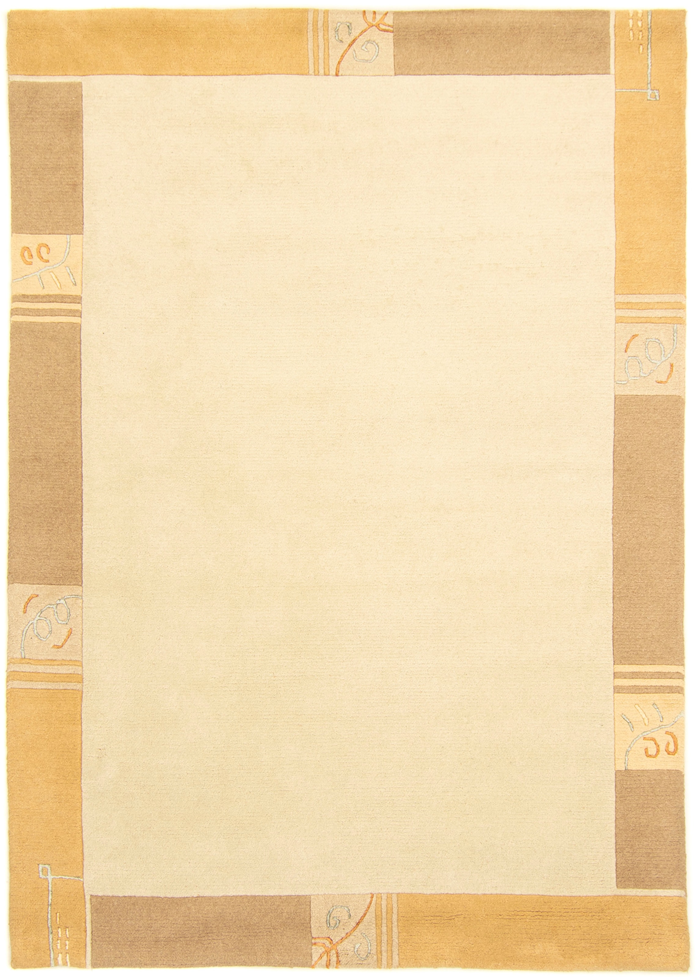 morgenland Wollteppich »Nepal - 230 x 162 cm - beige«, rechteckig, 18 mm Hö günstig online kaufen