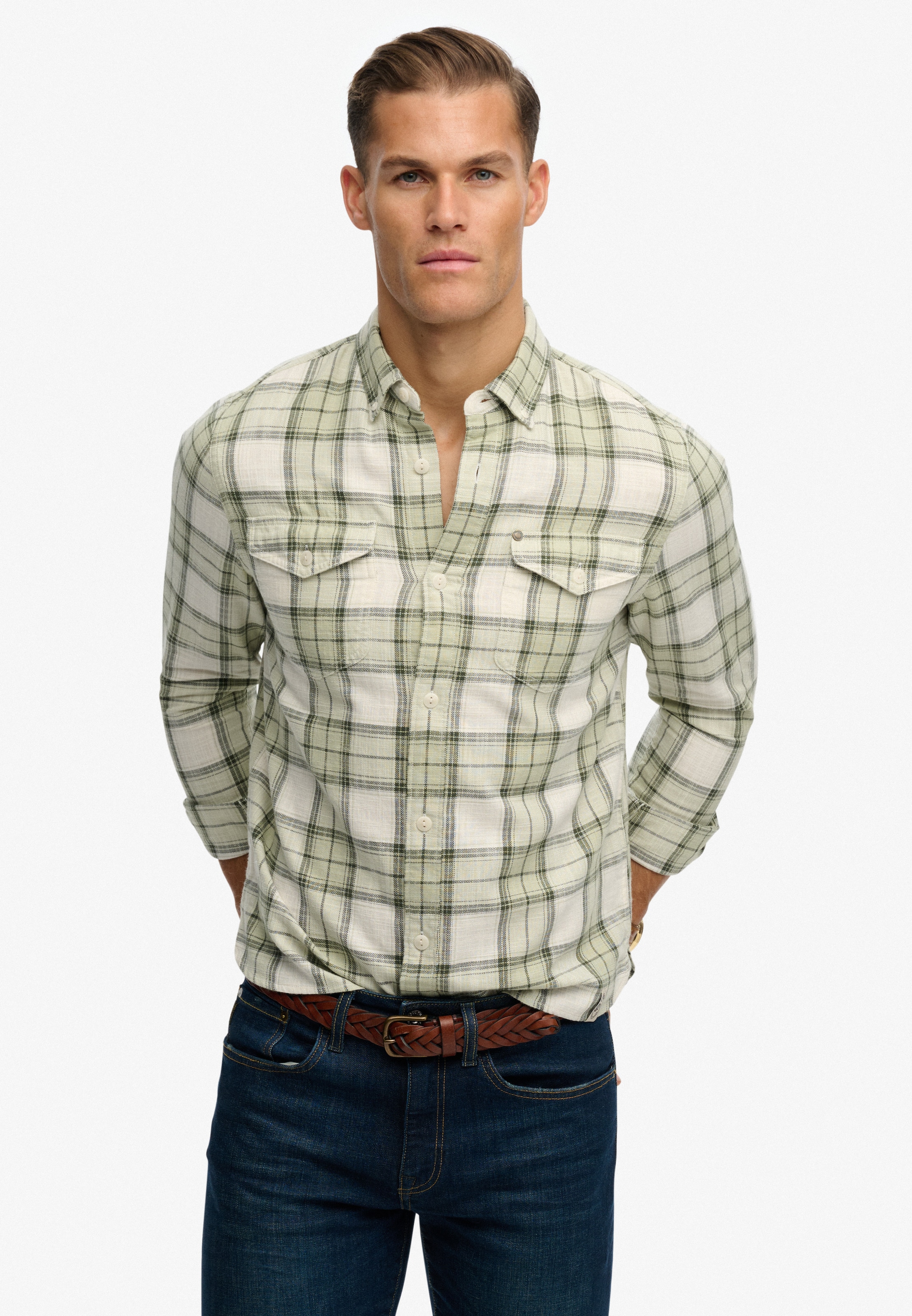 Superdry Langarmhemd »MERCHANT LITE CHECK SHIRT« mit Knopfleiste, aus Baumwolle, Regular Fit, kariertes Design
