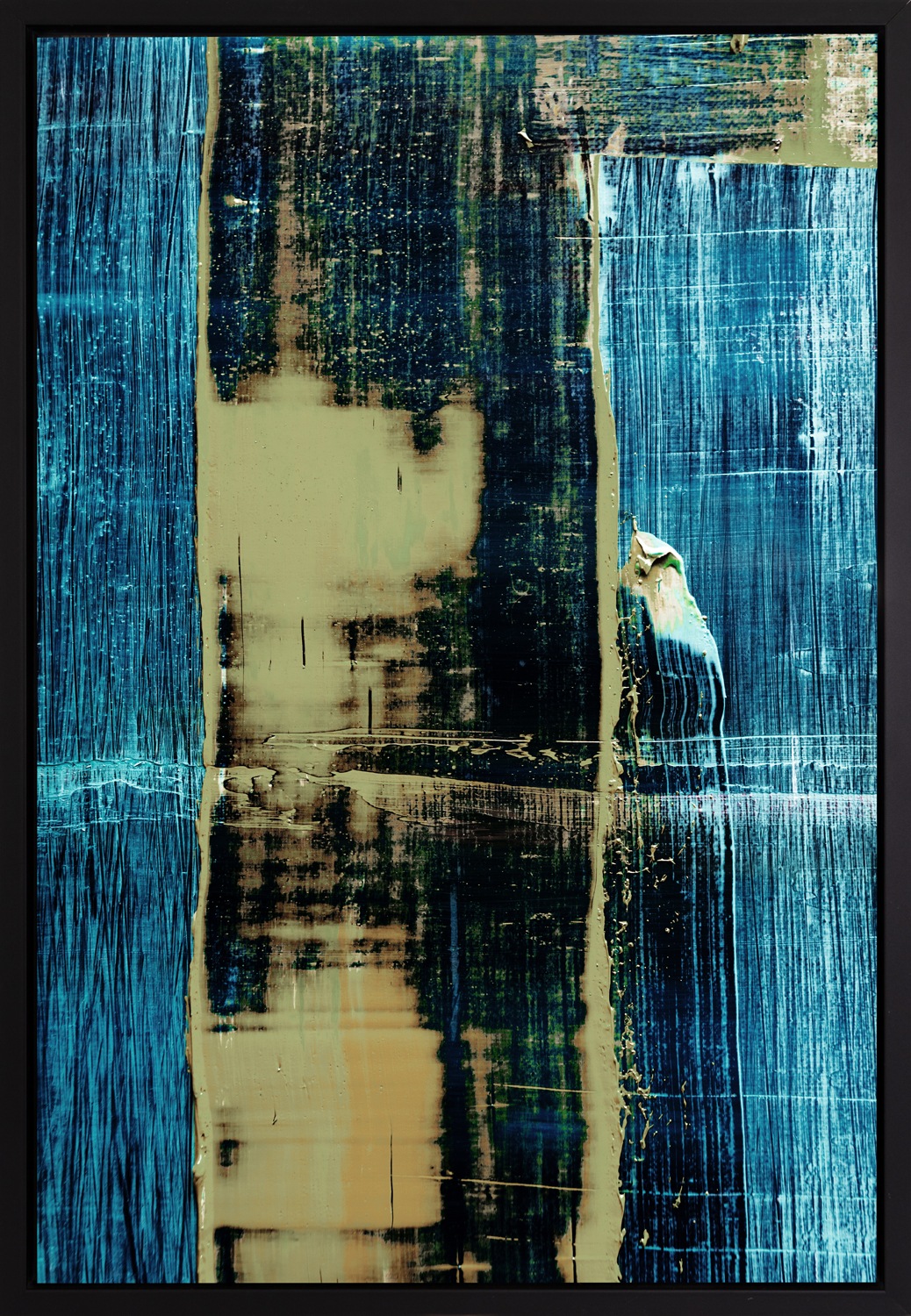 queence Leinwandbild »Abstrakt Blau und Gold«, Abstrakt-Kunst-Modern, mit e günstig online kaufen