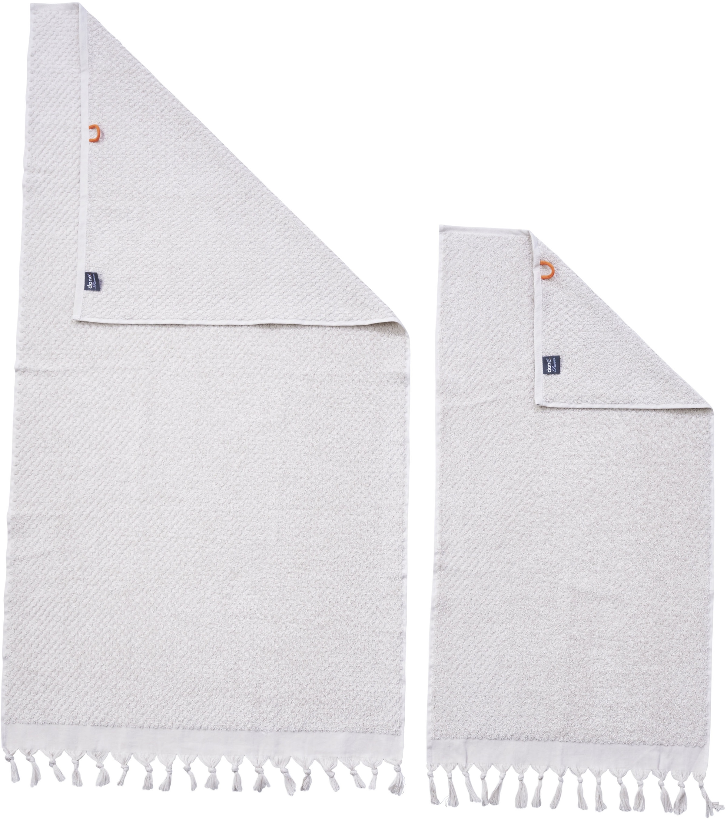 done.® Handtuch Set »Provence Honeycomb«, (Set, 4 St., 2 Handtücher (50x100 cm)-2 Duschtücher (70x140 cm), in Honigwaben-Optik, mit Fransen