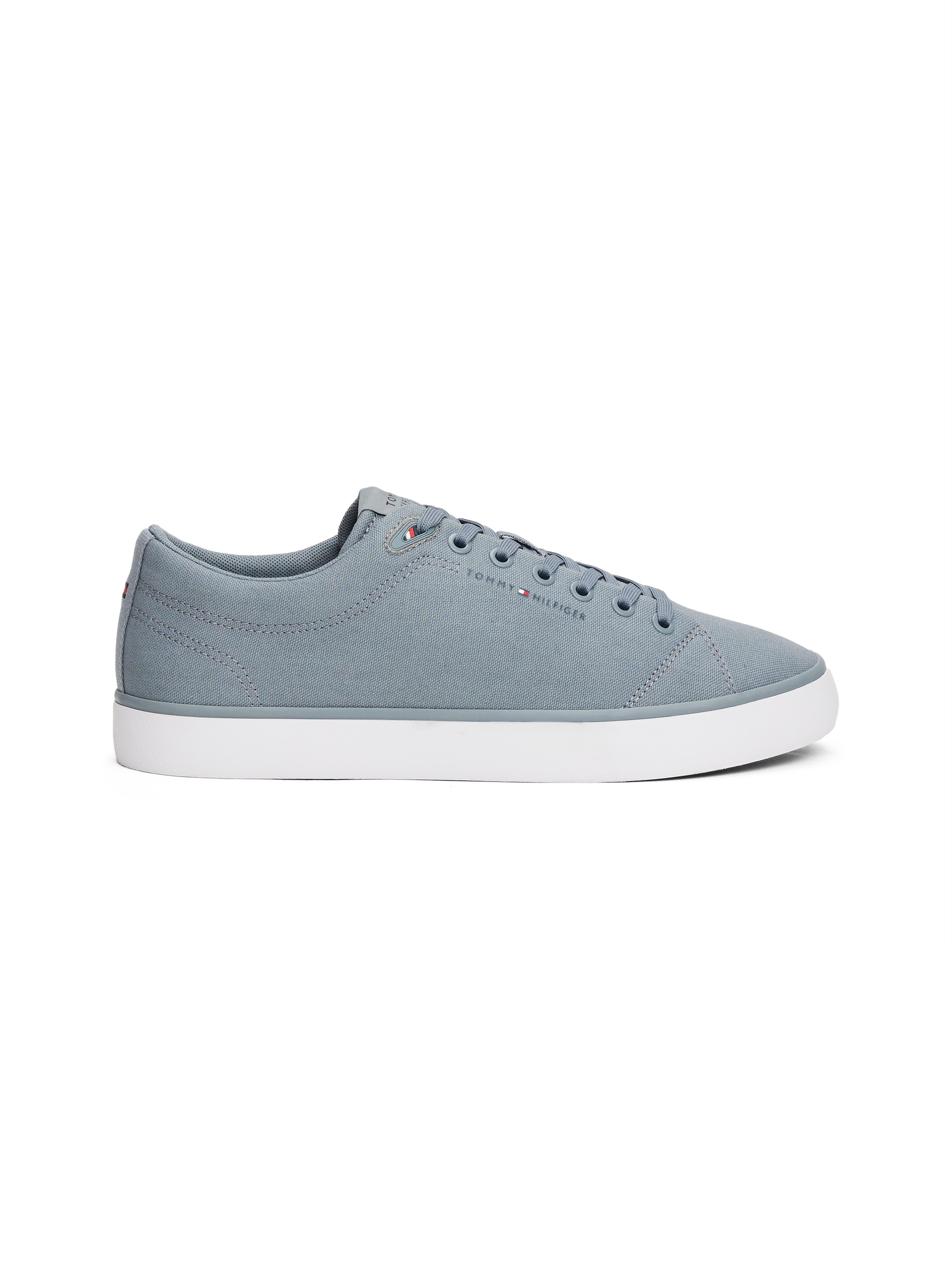 Tommy Hilfiger Sneaker »TH HI VULC LOW CORE CANVAS«, Freizeitschuh, Halbschuh, Schnürer mit weich gepolstertem Schaftrand