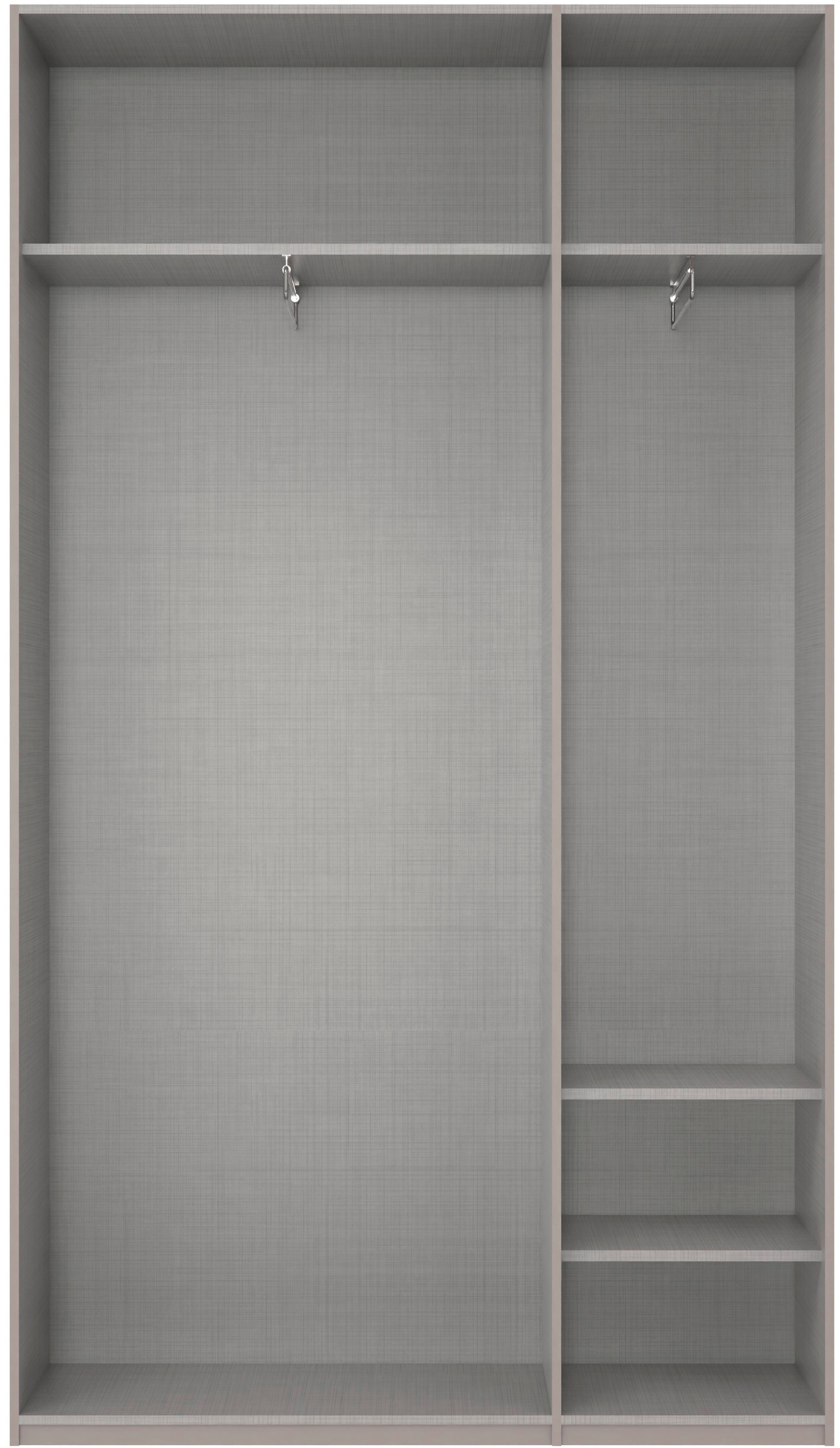 Wimex Kleiderschrank »Mugano,in 8 Breiten,3 Höhen,2 Tiefen, viele Farben, Made in Germany«, (in Basic oder Premium Ausstattung mit 2 weiteren Einlegeböden), mit langen oder kurzen Griffen aus Metall, mit oder ohne Spiegel