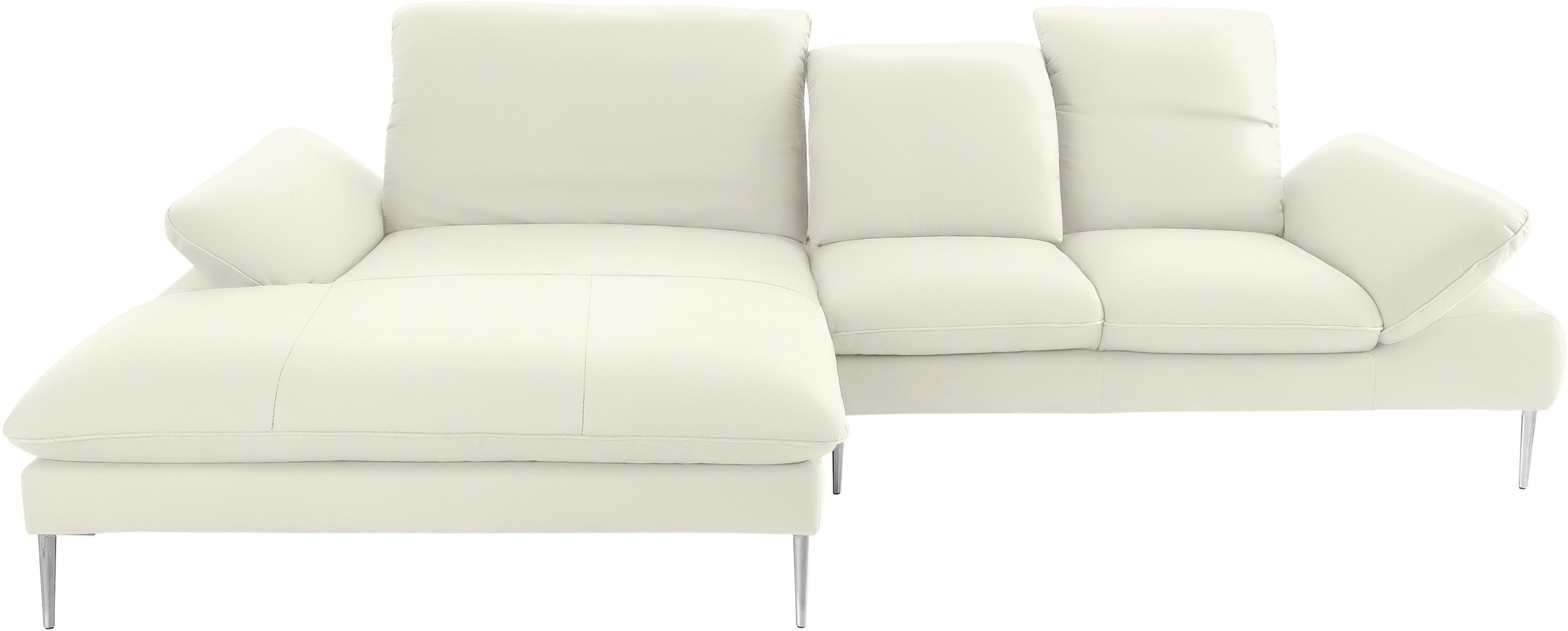 W.SCHILLIG Ecksofa »enjoy&MORE, Designsofa, elegant und bequem, L-Form«, mit Sitztiefenverstellung, Füße Chrom glänzend, Breite 310 cm