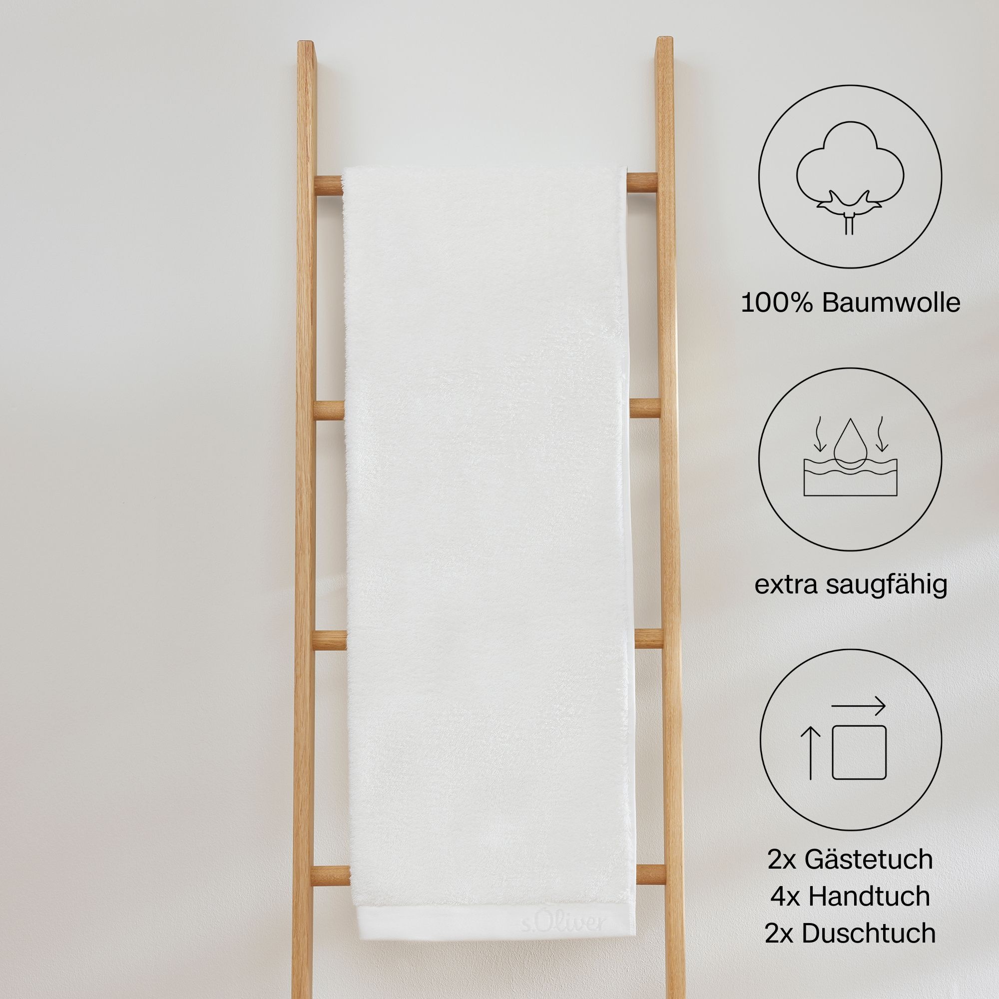 s.Oliver Handtuch Set »s.Oliver, Premium Qualität, 600 gr/m²«, (Set, 8 St., 2 Gästetücher 30x50 cm-4 Handtücher 50x100 cm-2 Duschtücher 70x140 cm), 2 Gästetücher 30x50, 4 Handtücher 50x100, 2 Duschtücher 70x140