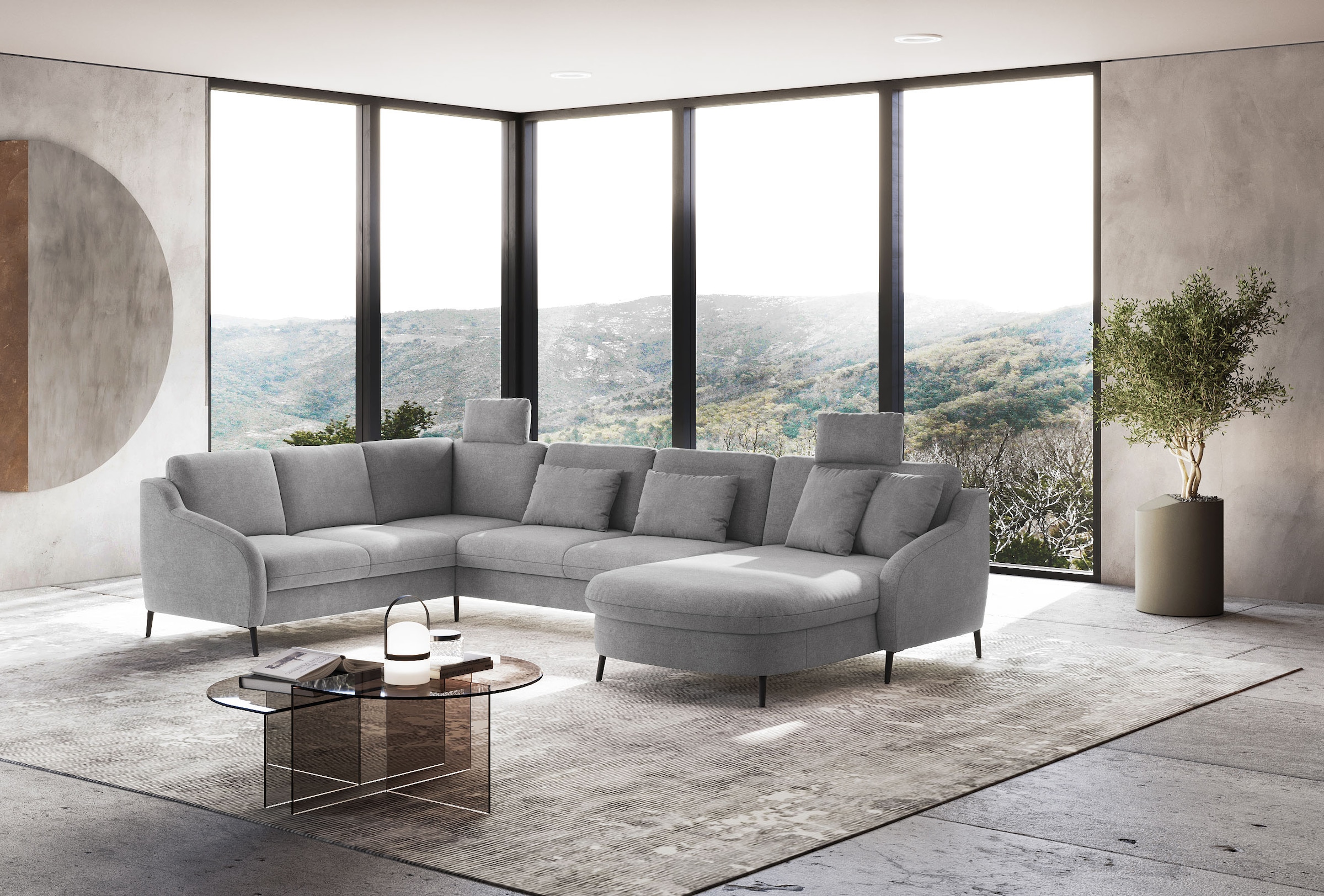 sit&more Wohnlandschaft »Soul U-Form«, wahlweise mit Bettfunktion und Bettkasten oder Schubkasten
