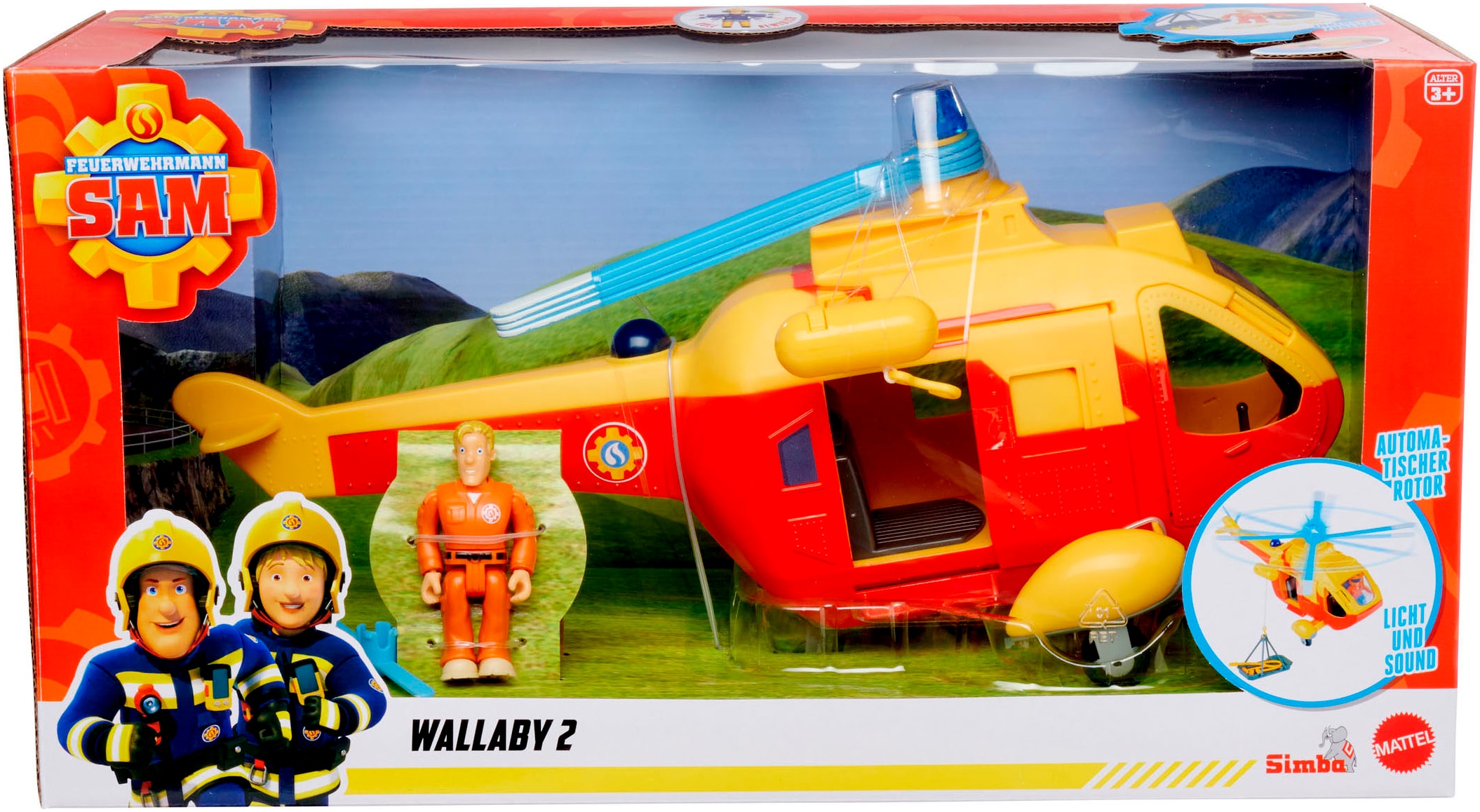 SIMBA Spielzeug-Hubschrauber »Feurwehrmann Sam, Wallaby II Update«, mit Licht und Sound