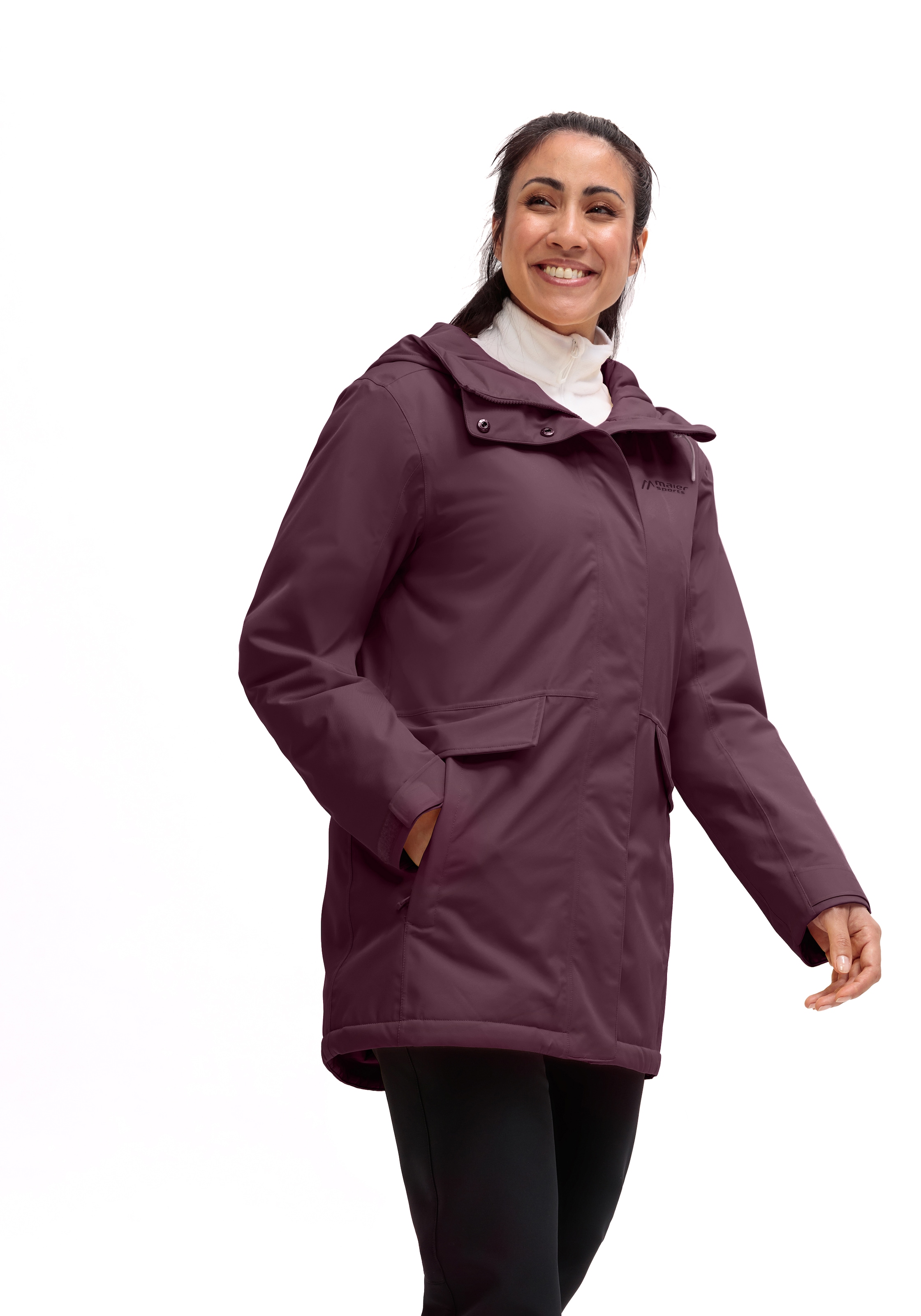 Maier Sports Winterjacke »Lisbon Coat« Damen Wintermantel, wattierte Regenjacke, wasserdicht + atmungsaktiv