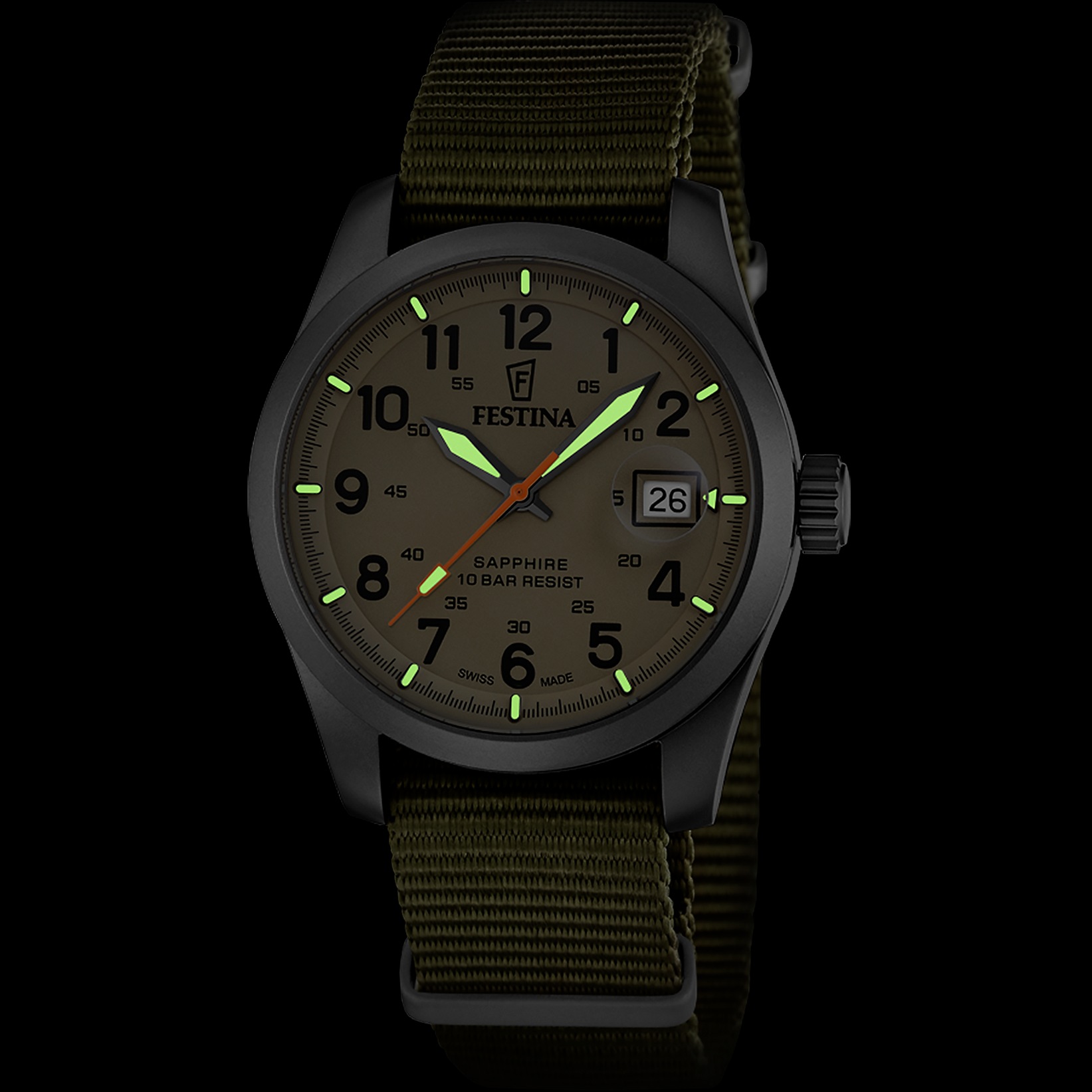Festina Quarzuhr »Field Watches« Armbanduhr, Damenuhr, Herrenuhr, Swiss Made, analog, Tag