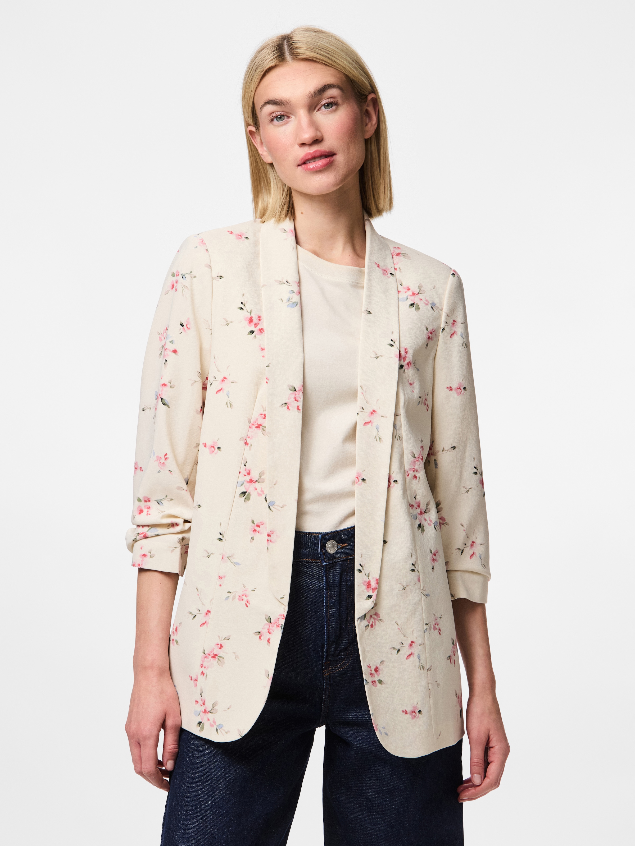 pieces Blusenblazer »PCBOSELLA 3/4 PRINTED BLAZER NOOS«, mit 3/4 Ärmel