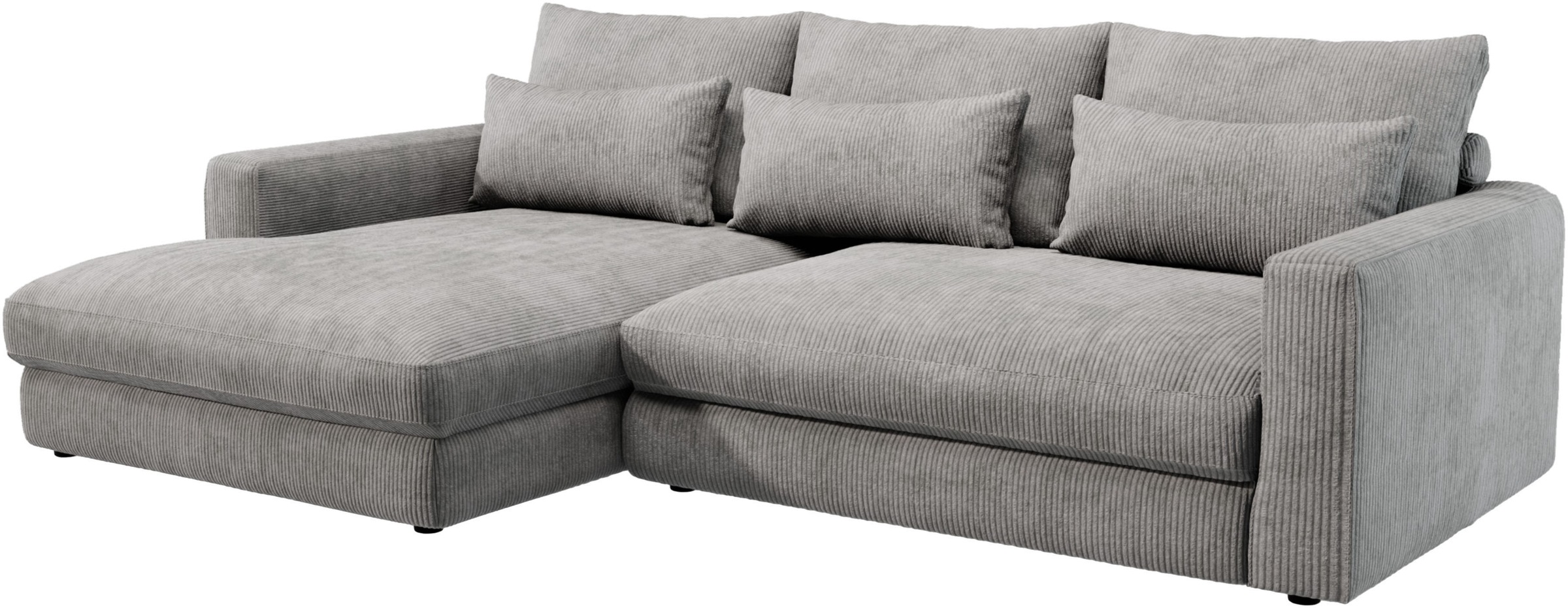 Home affaire Ecksofa »Darwin, viele Kissen, extra tiefe Sitzfläche, 271/89/171 (B(H/T)«, gemütlich und weich, L-Form, mit extra softem Sitzkomfort, Cord