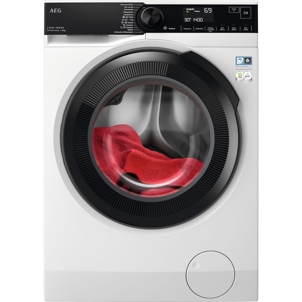 AEG Waschmaschine »LR7FA69FL«, Serie 7000 mit ProSteam-Technologie, LR7FA69FL, 9 kg, 1600 U/min, ProSteam - Dampf-Programm für 96 % weniger Wasserverbrauch