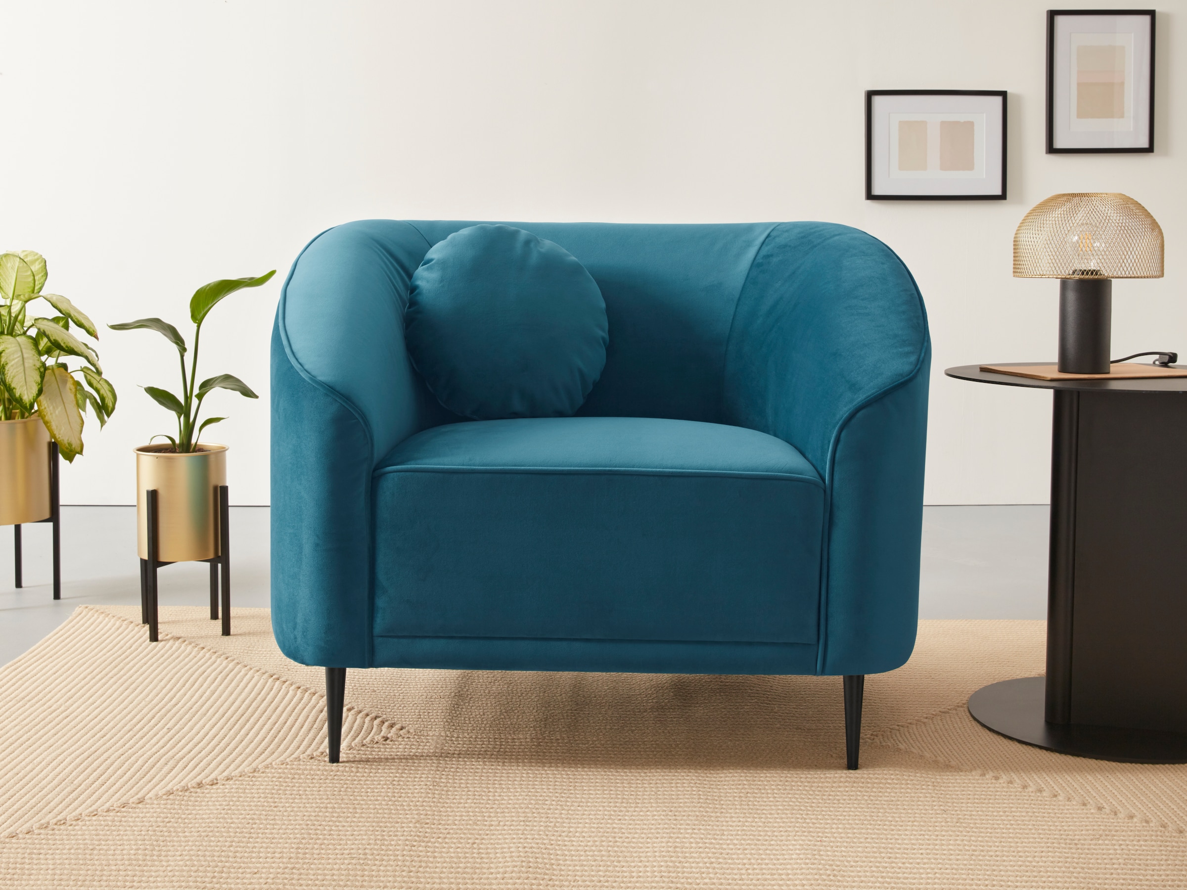 Home affaire Sessel »Ashly« in 3 Bezugsvarianten, Bouclé, Samtoptik und Str günstig online kaufen