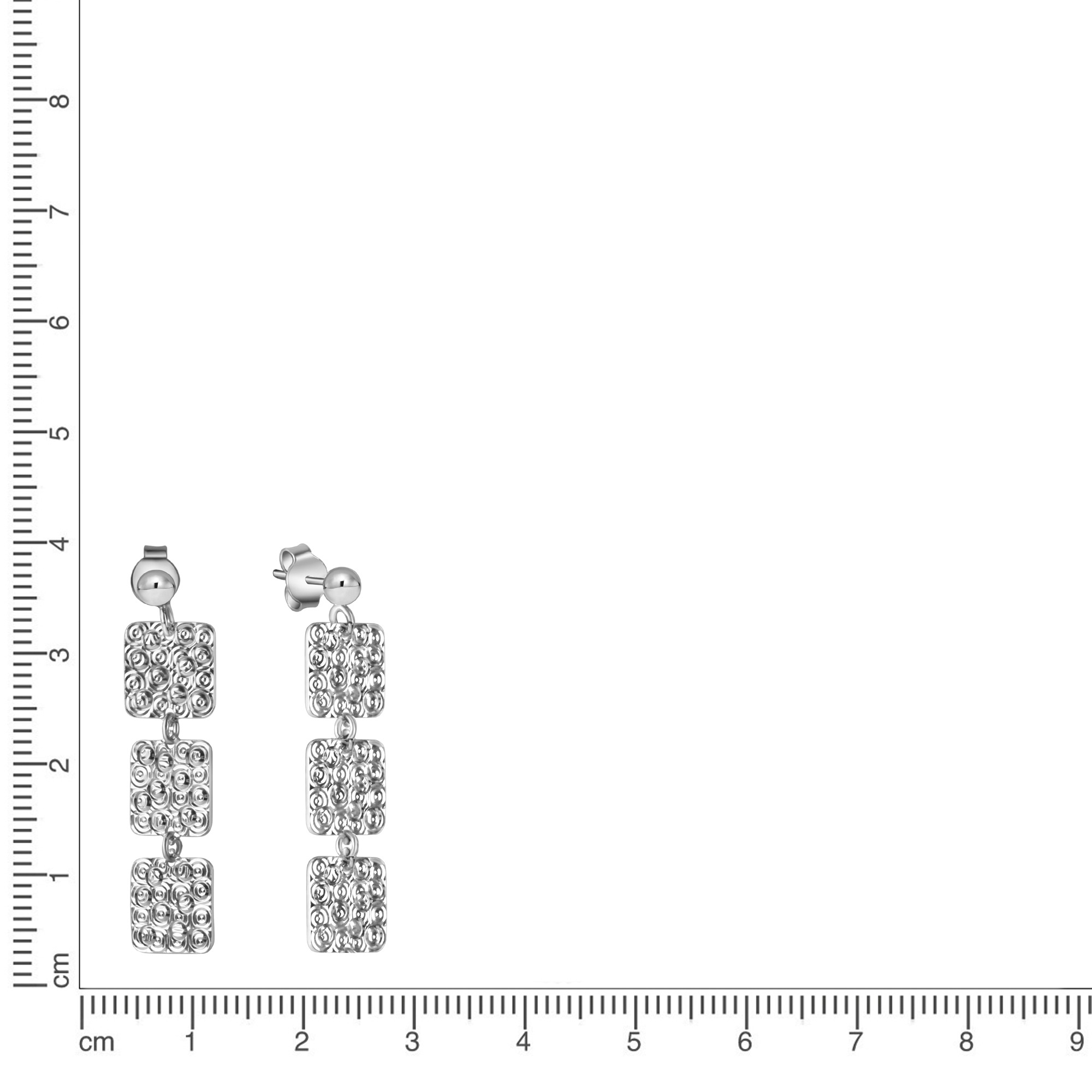 Vivance Paar Ohrstecker »925 Sterling Silber rhodiniert Struktur«