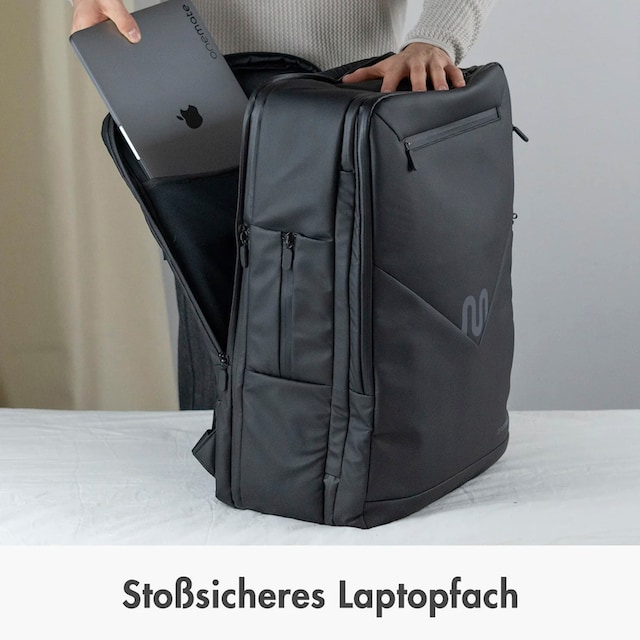 onemate Reiserucksack »schwarz«, erweiterbar; mit Laptopfach; aus recycelten  PET-Flaschen online bei