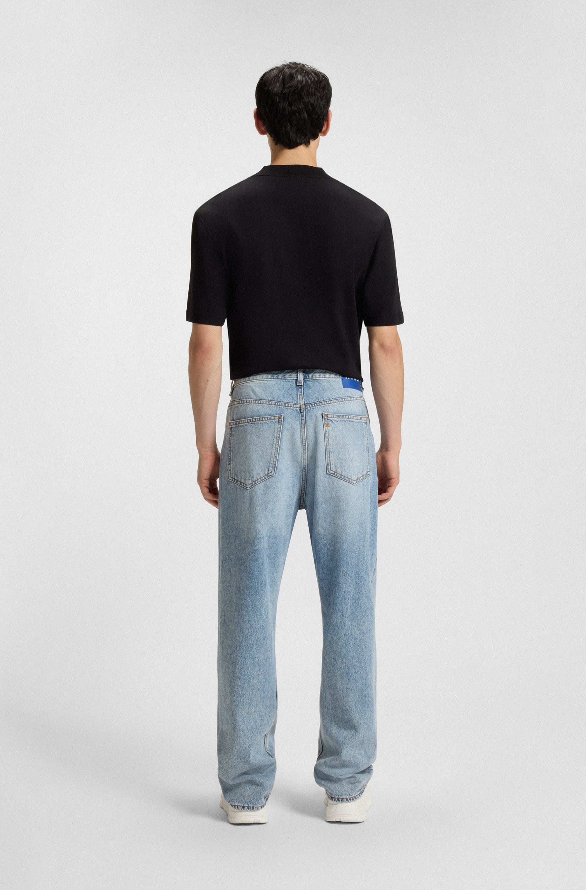 HUGO Blue Loose-fit-Jeans »Nate« in heller Waschung