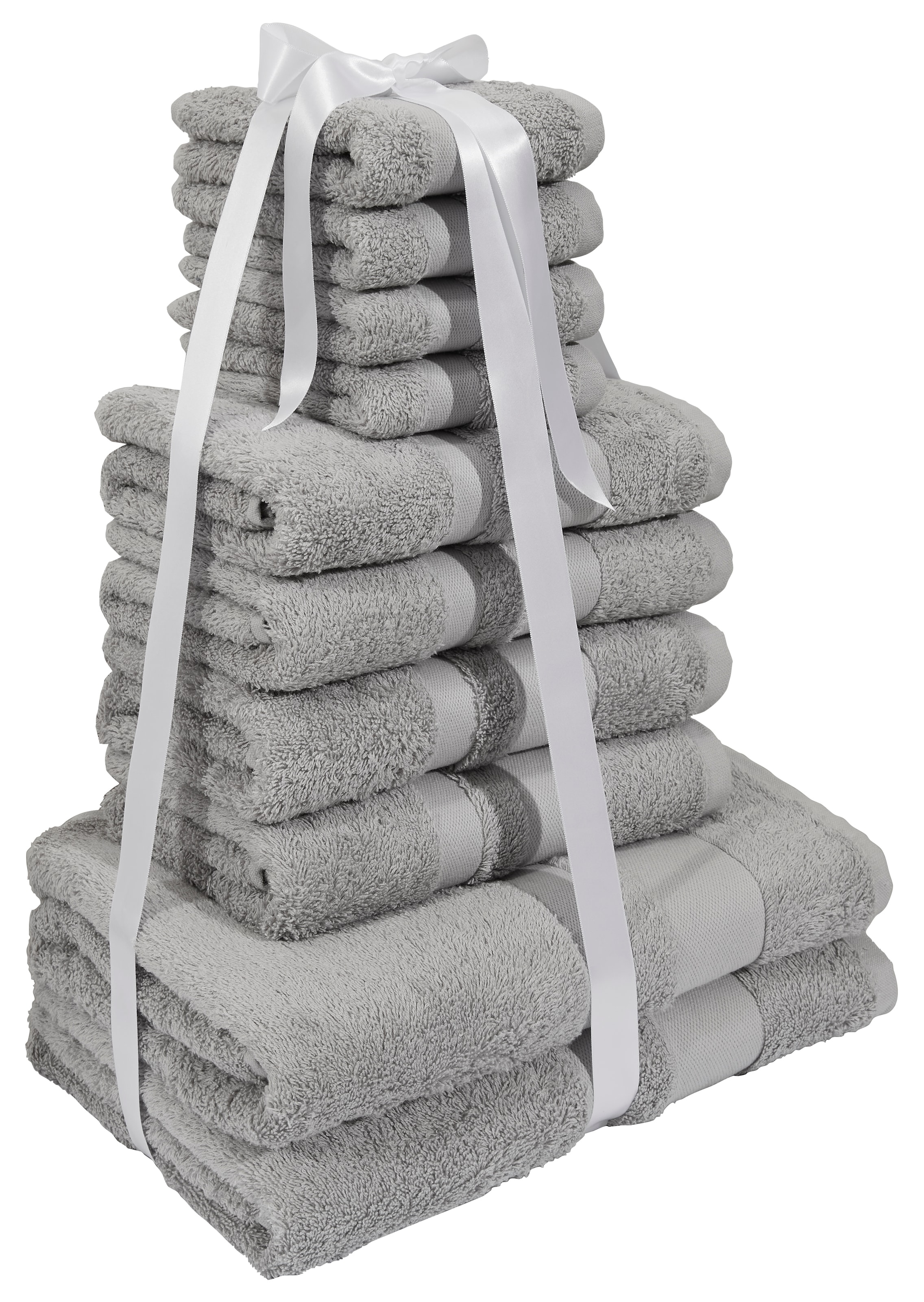 my home Handtuch Set »Vanessa, 10-tlg Handtuch-Set, in Standard- und Premium-Qualität, weich«, Set, 10 tlg., Walkfrottee, 100% Baumwolle, Duschtücher, Handtücher, Gästetücher, mit Bordüre